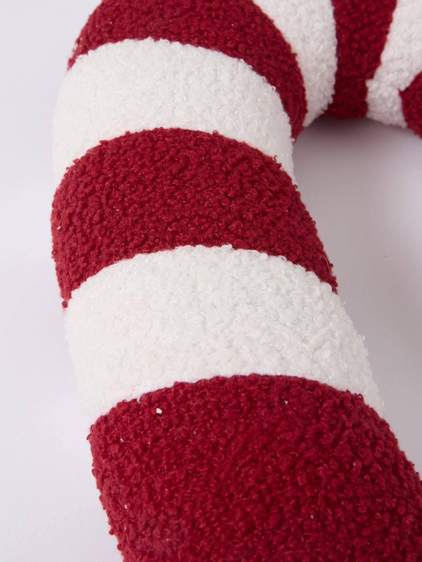 very-home-boucle-candy-cane-shaped-christmas-cushiondetail