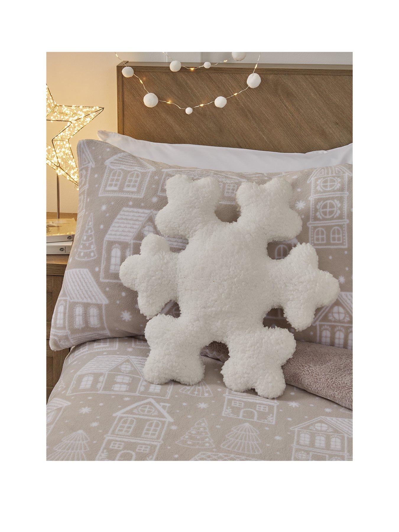 Very Home Boucle Snowflake-Shaped Christmas Cushion
