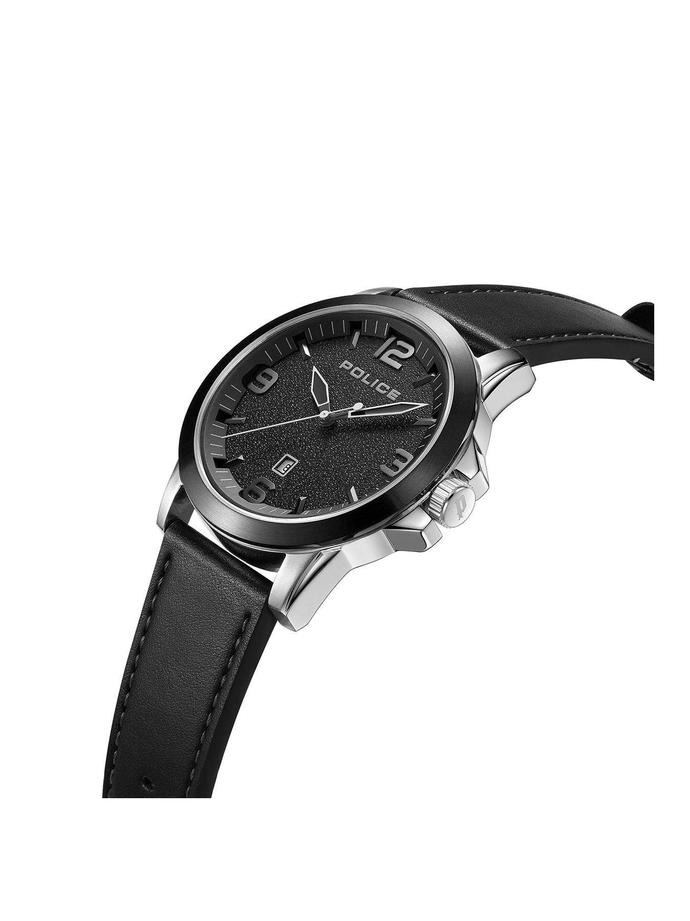 police-police-cliff-stainless-steel-black-leather-strap-watchstillFront