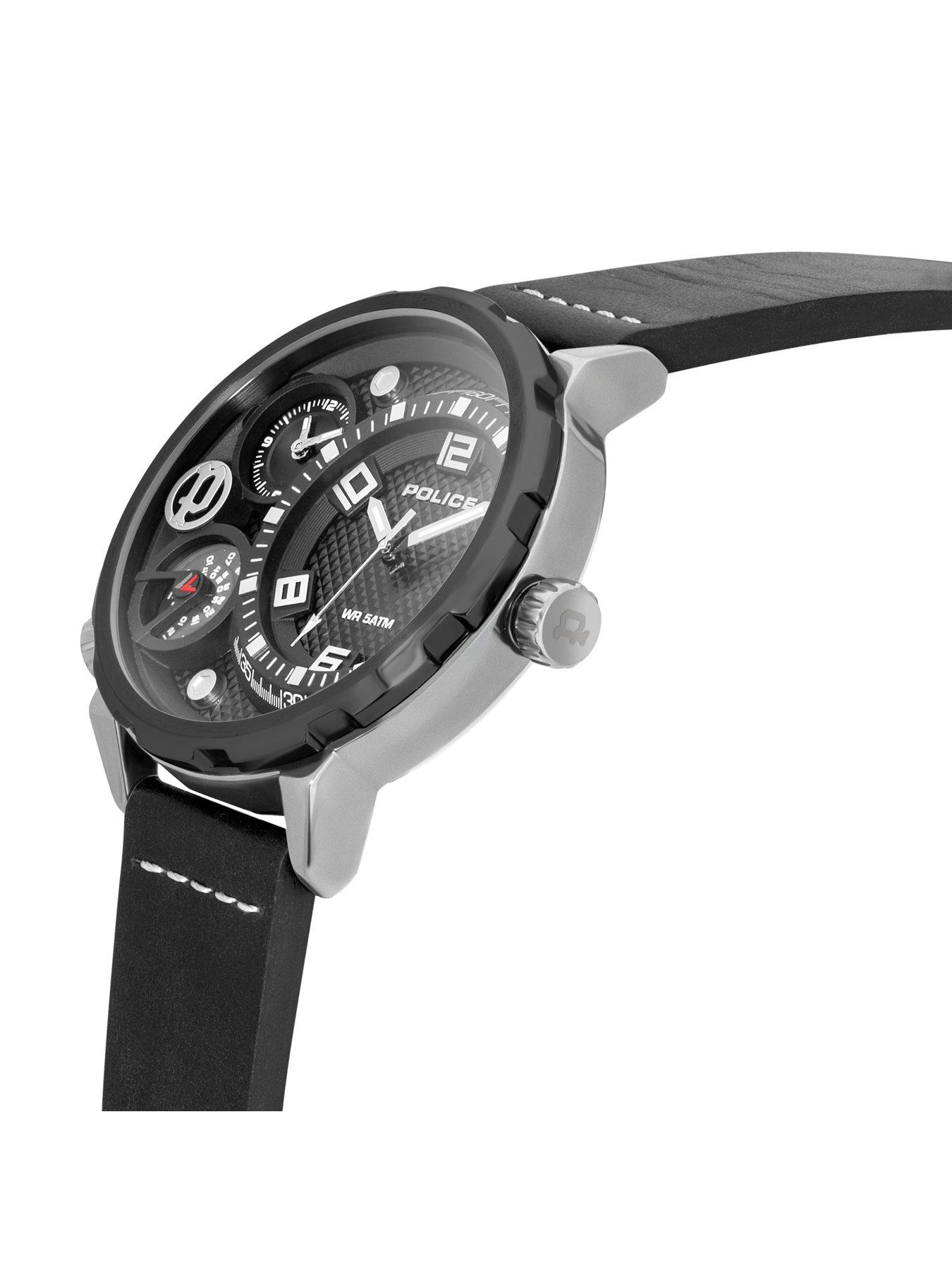 Image 2 of 5 of Police Police Ray Multi Dial Black Leather Strap Watch
