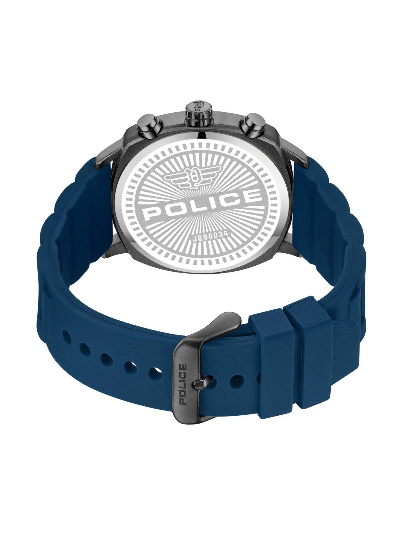Image 4 of 5 of Police Police Tuneful Black Multi Dial Blue Sili Strap Watch