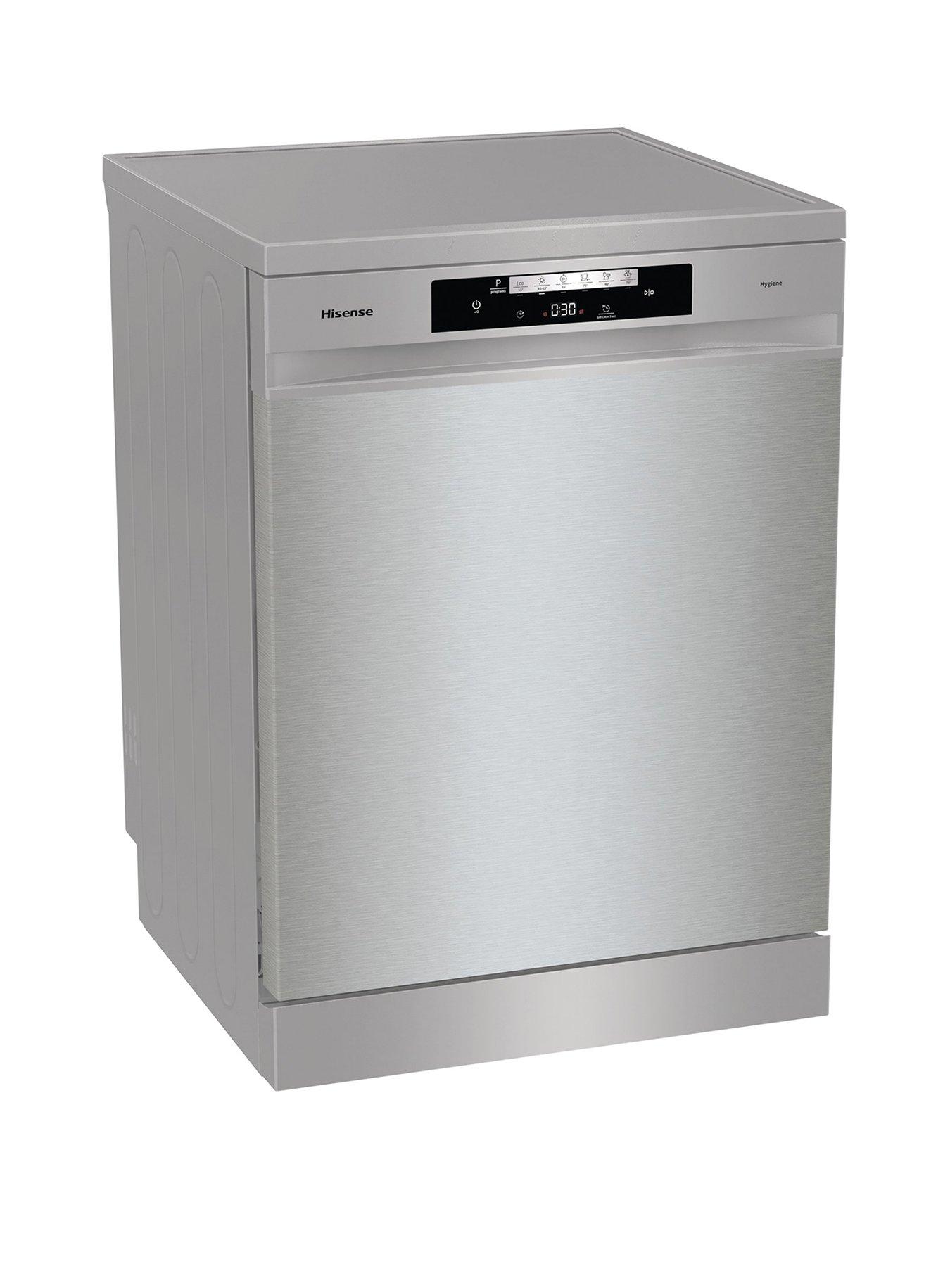 Image 1 of 7 of Hisense HS642D90XUK Fullsize 14-Place Settings 15-Minute Quick Wash Dishwasher - Stainless Steel