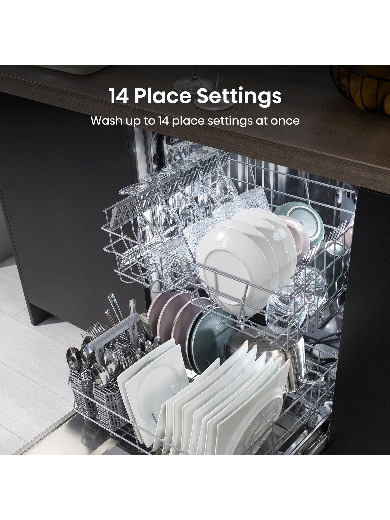 Image 2 of 7 of Hisense HS642D90XUK Fullsize 14-Place Settings 15-Minute Quick Wash Dishwasher - Stainless Steel