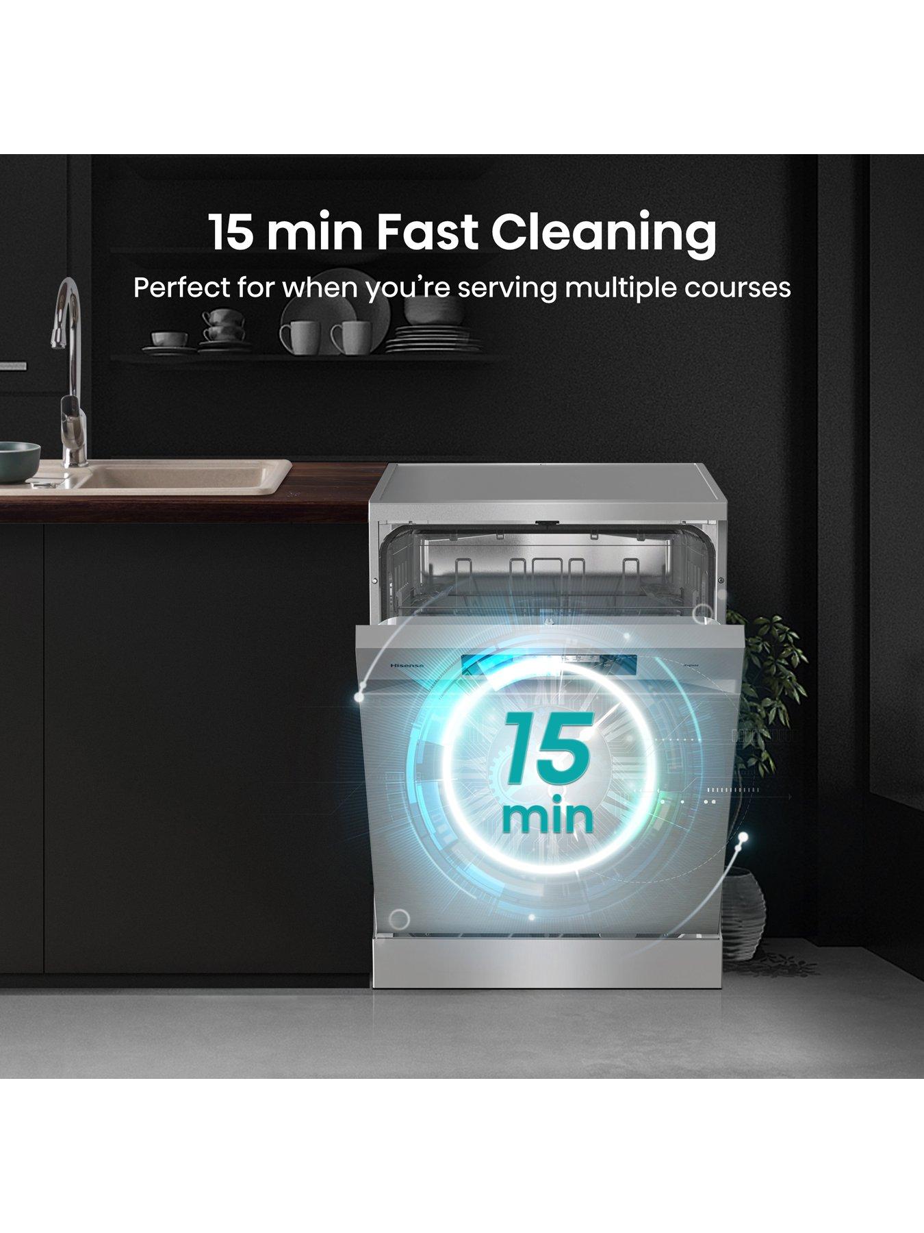 Image 3 of 7 of Hisense HS642D90XUK Fullsize 14-Place Settings 15-Minute Quick Wash Dishwasher - Stainless Steel