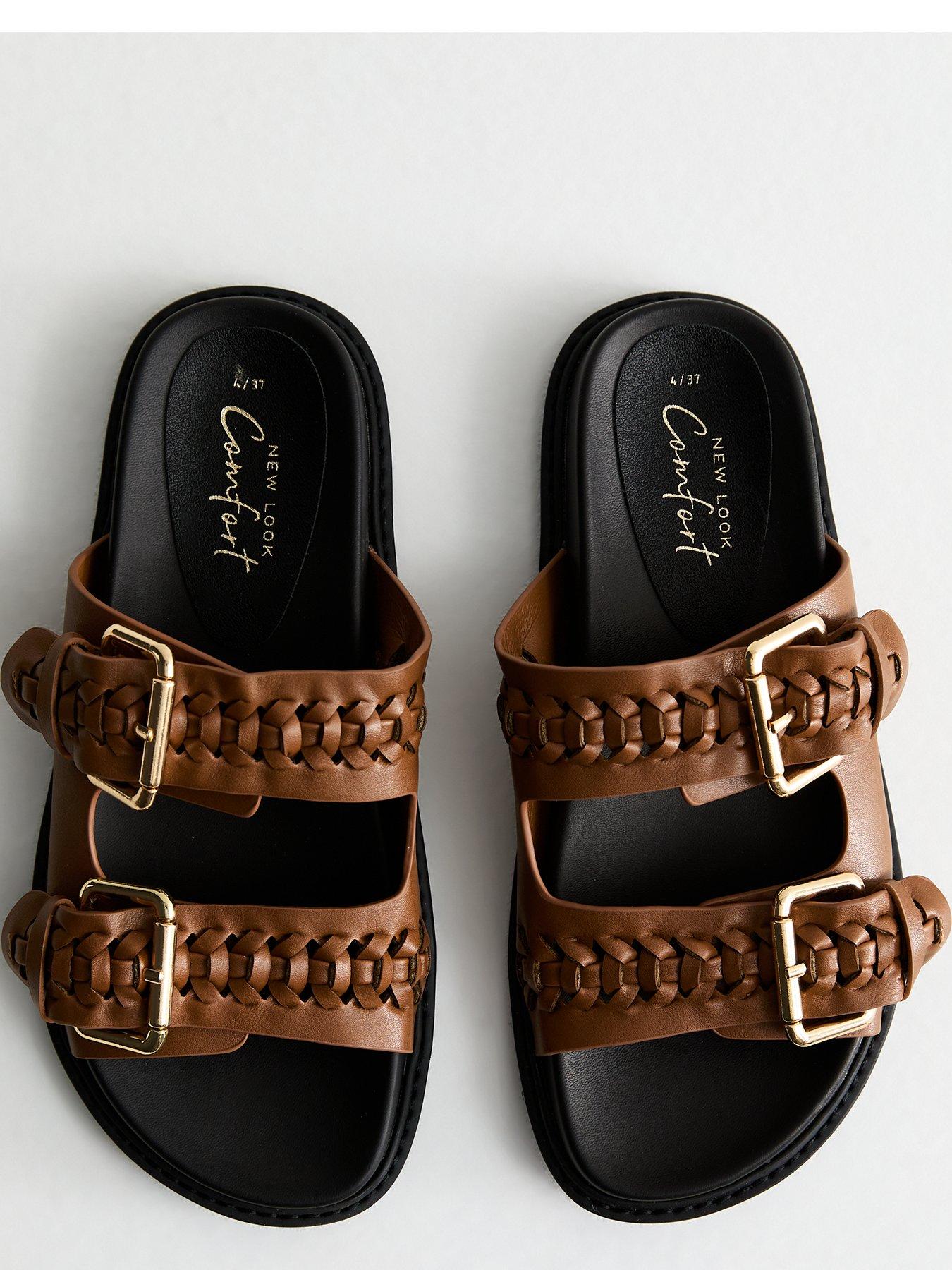 new-look-tan-plaited-chunky-slidersoutfit