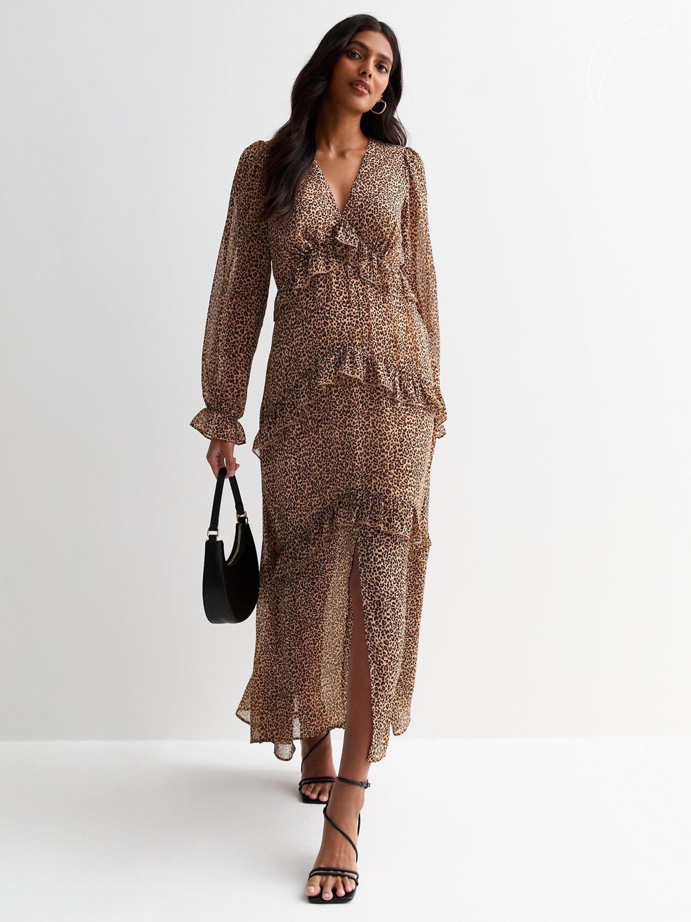 new-look-brown-animal-print-v-neck-ruffle-midi-dressback