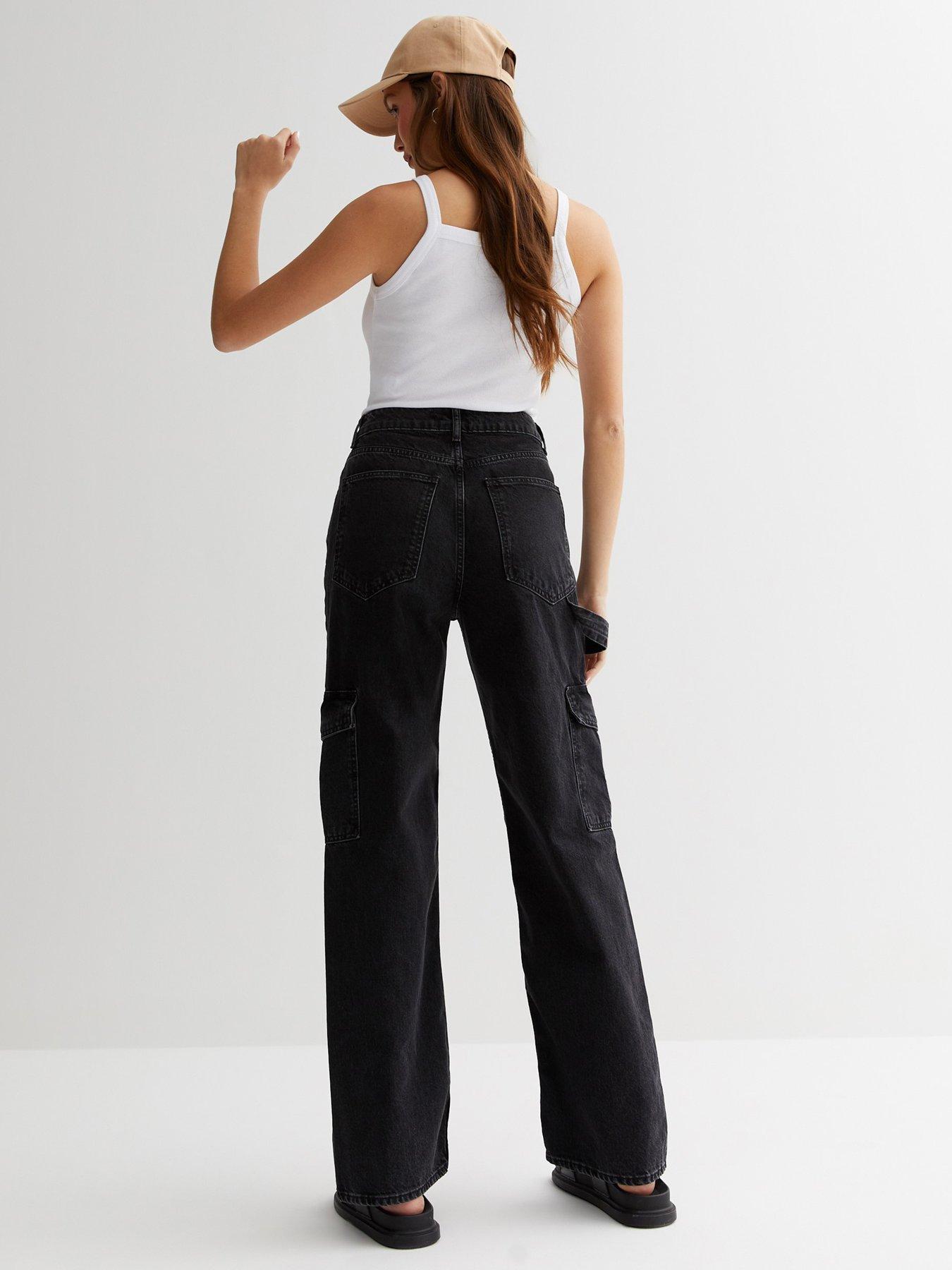 new-look-washed-black-high-waist-cargo-jeansstillFront