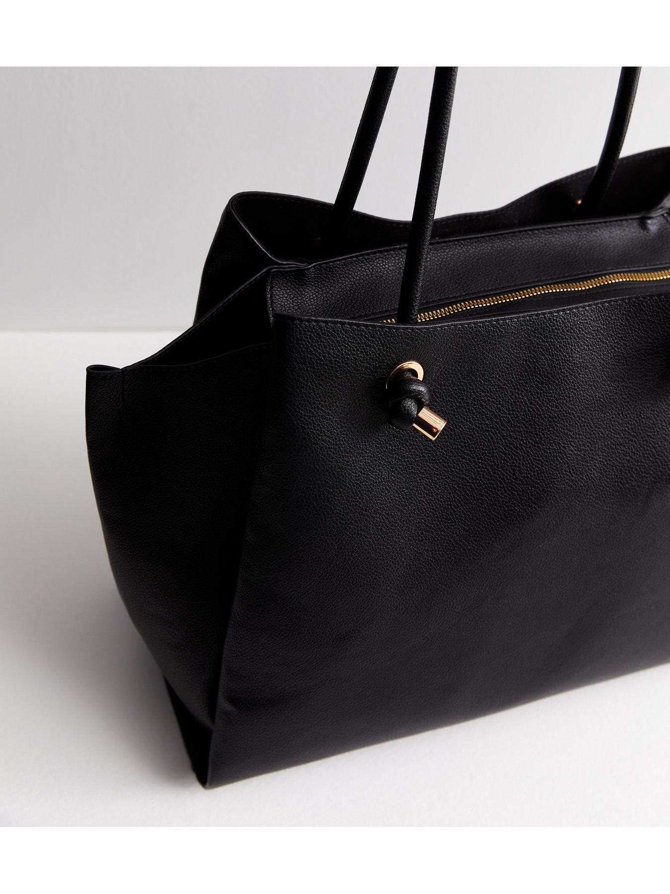 Black Leather look Shoulder Bag