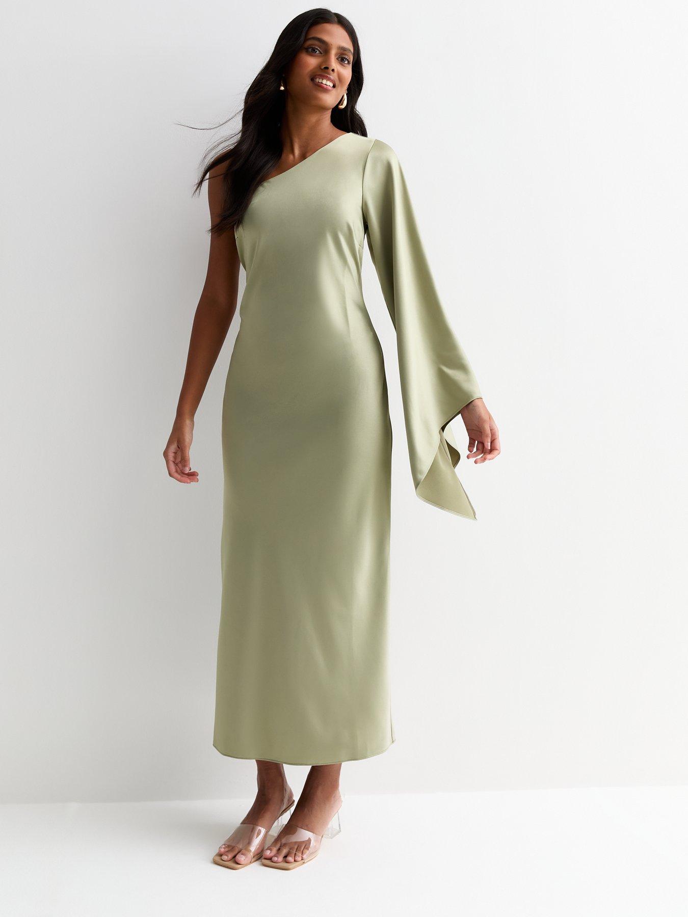 new-look-olive-satin-one-shoulder-maxi-dress