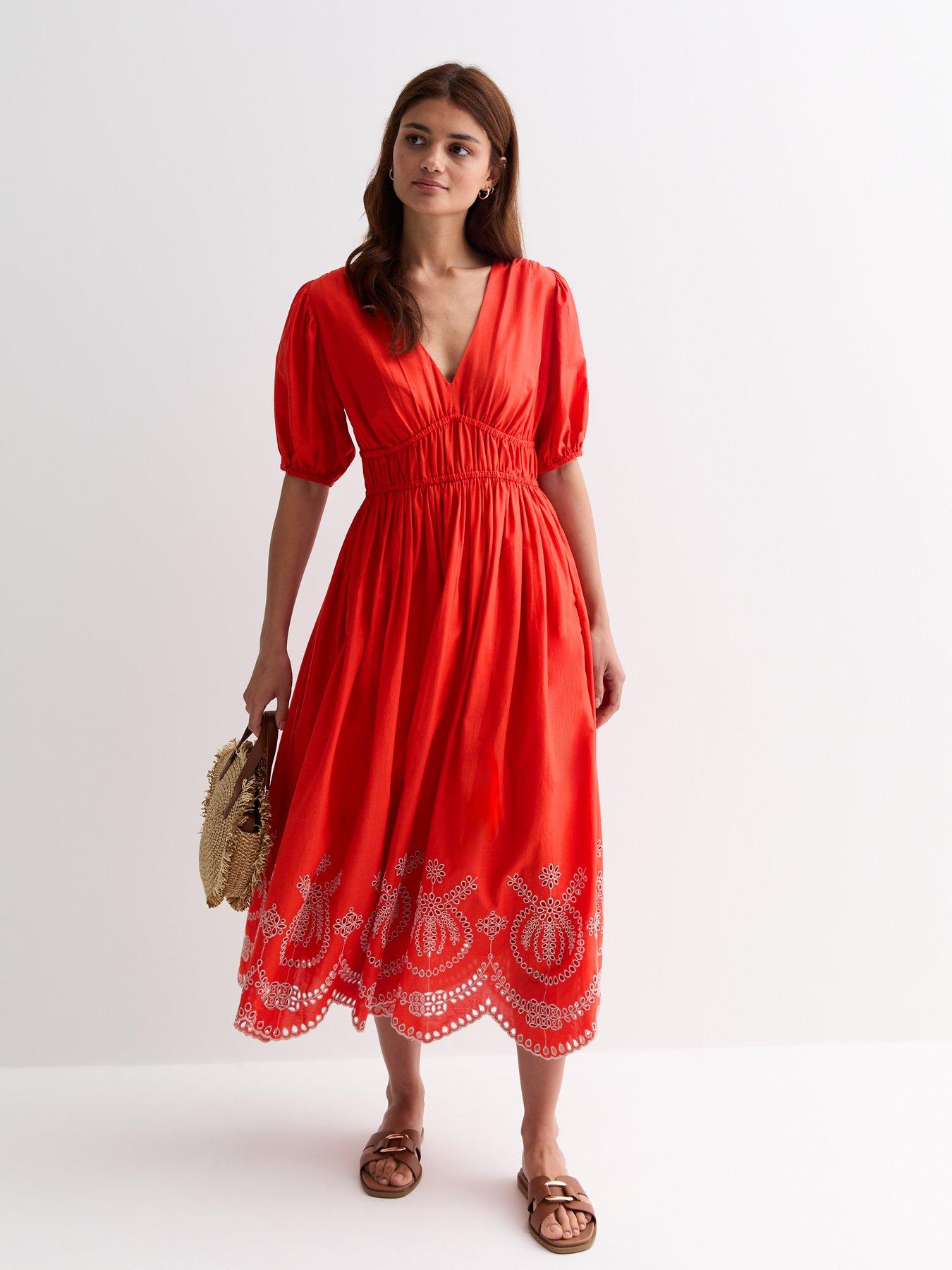 new-look-red-cotton-broderie-hem-midi-dressback