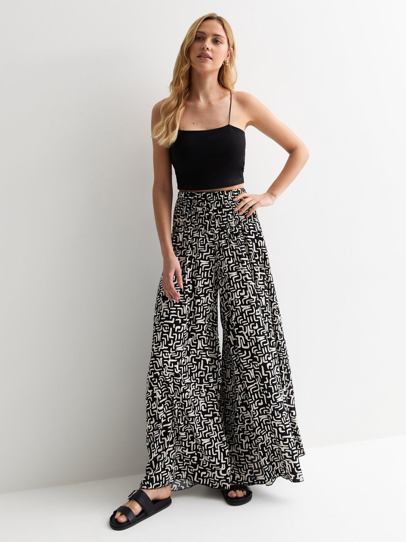 new-look-black-abstract-print-wide-leg-trousers