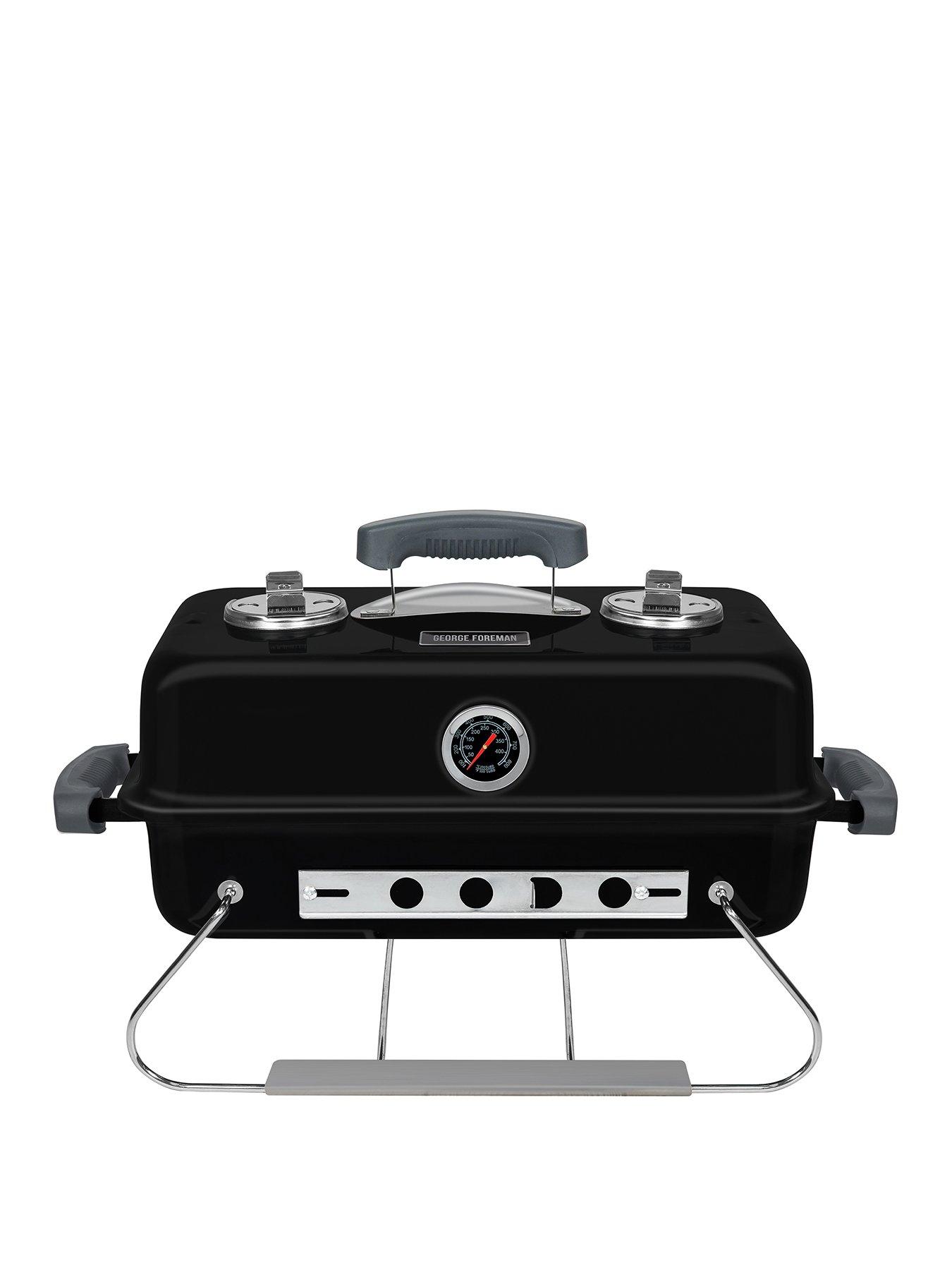 Image 1 of 7 of George Foreman On-The-Go Portable Charcoal BBQ - Black