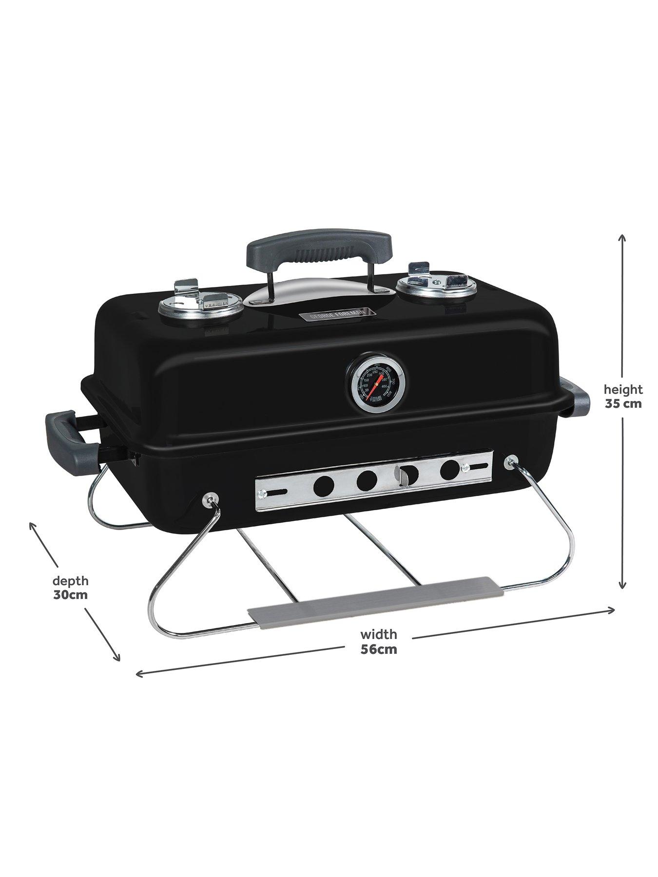 Image 3 of 7 of George Foreman On-The-Go Portable Charcoal BBQ - Black