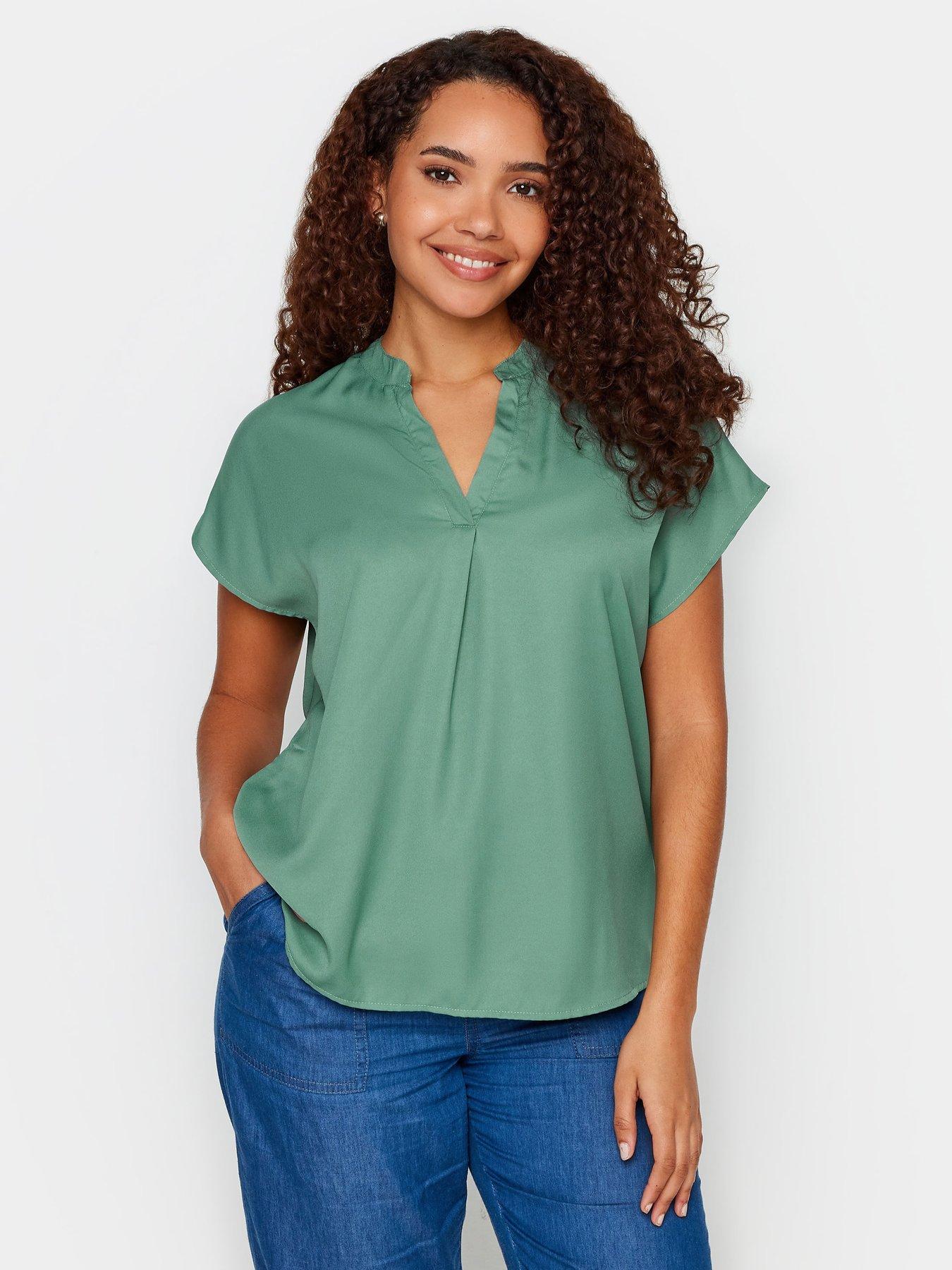 mco-green-grown-on-short-sleeve-blousefront