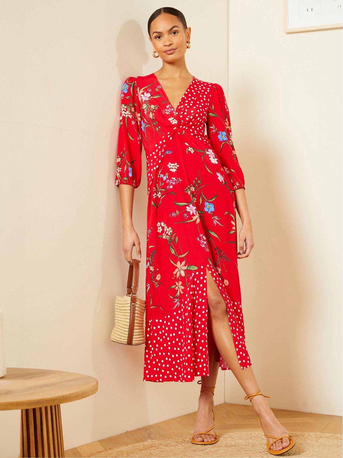 love-roses-twist-front-patched-midi-dress-redfront