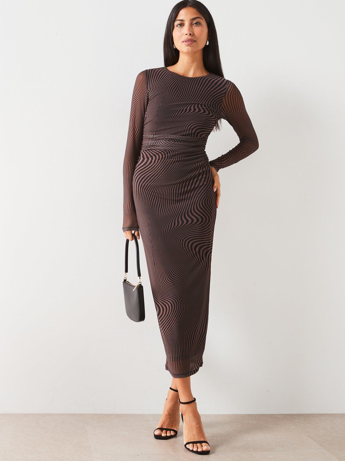 v-by-very-long-sleeve-mesh-dress-brown