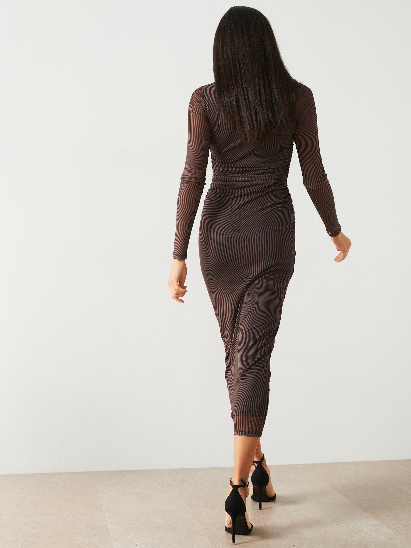 v-by-very-long-sleeve-mesh-dress-brownstillFront