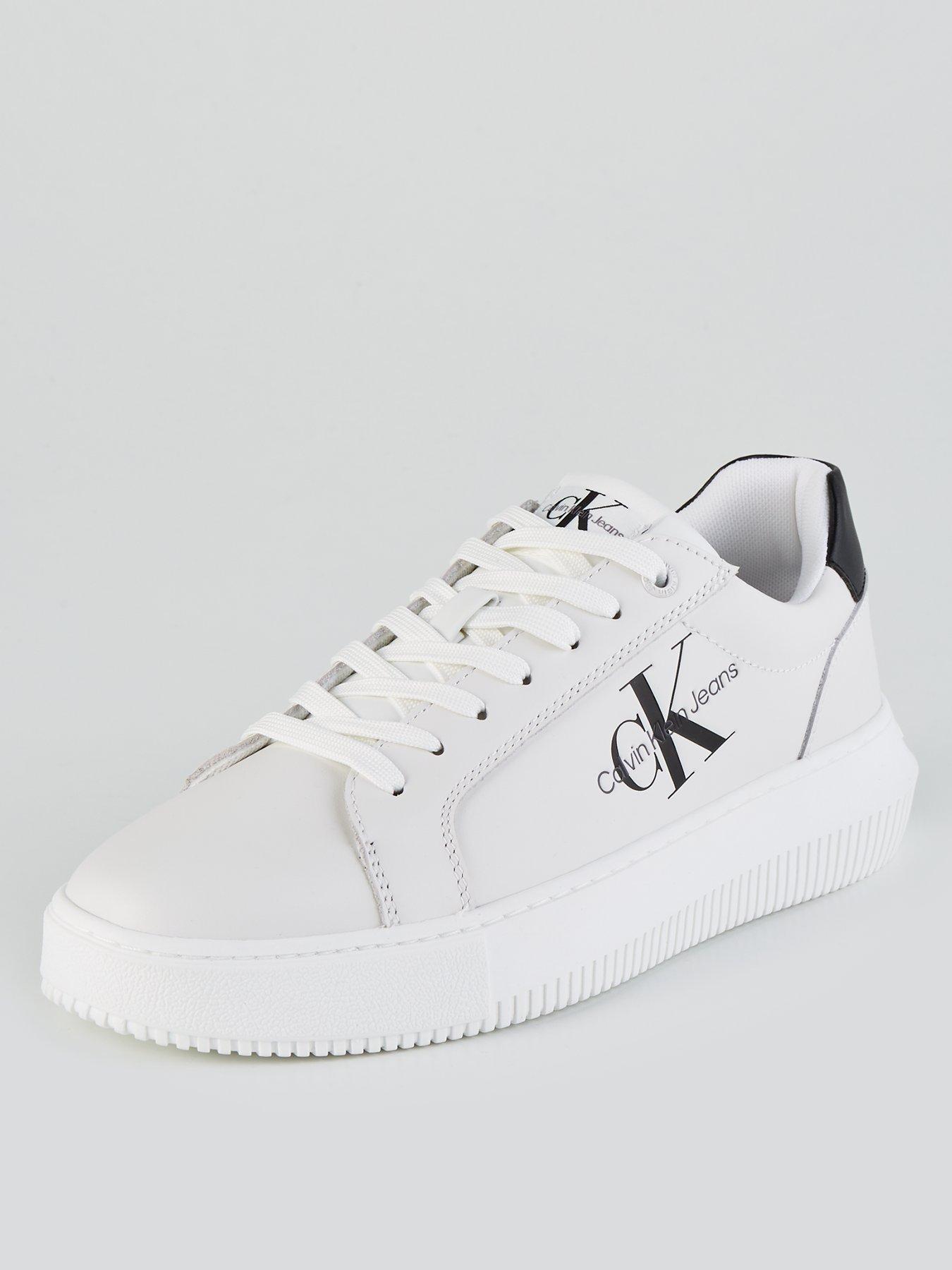 calvin-klein-jeans-chunky-leather-cupsole-trainer-whiteblackstillFront