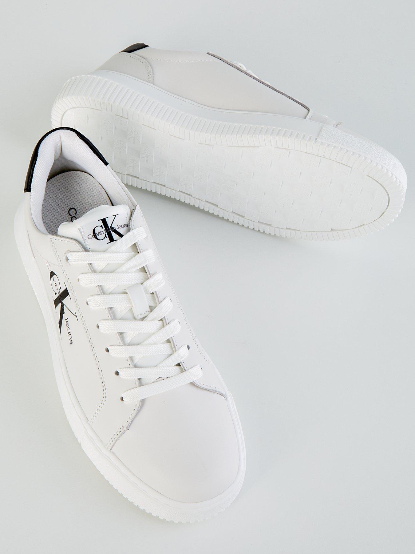 calvin-klein-jeans-chunky-leather-cupsole-trainer-whiteblackdetail