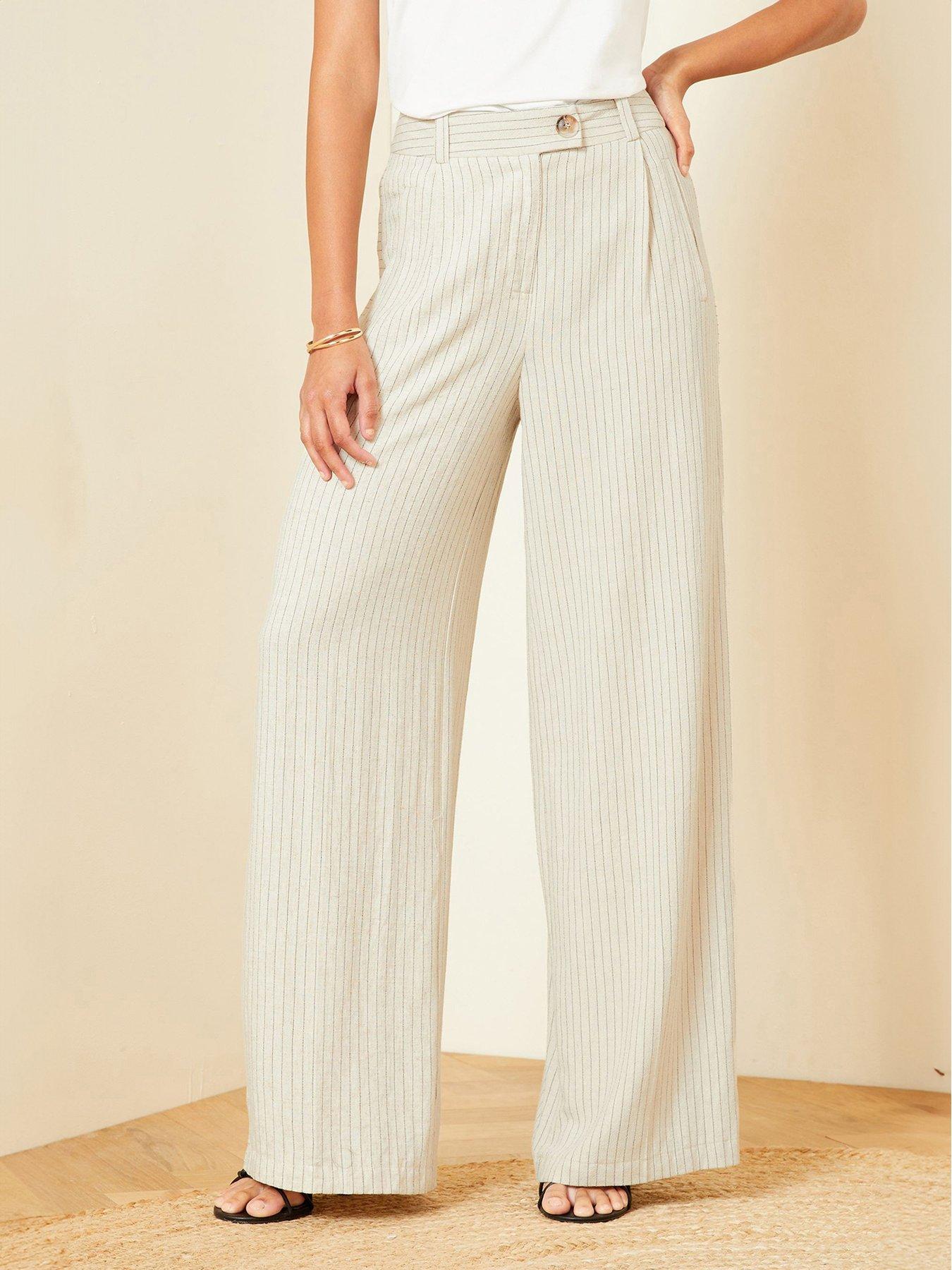 love-roses-pinstripe-linen-look-wide-leg-trouser--multidetail