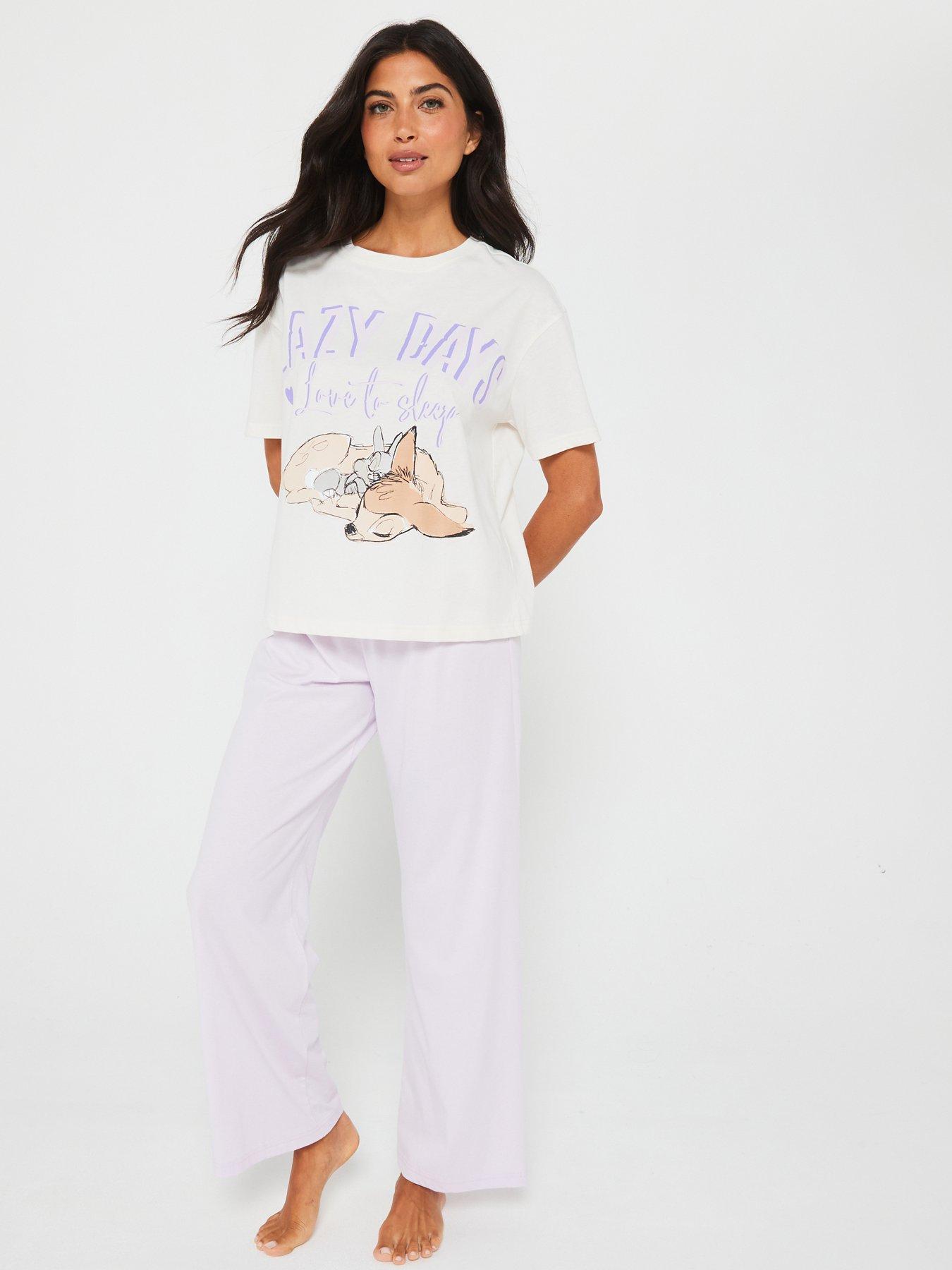 v-by-very-ladies-bambi-short-sleeve-top-and-wide-leg-pj-set