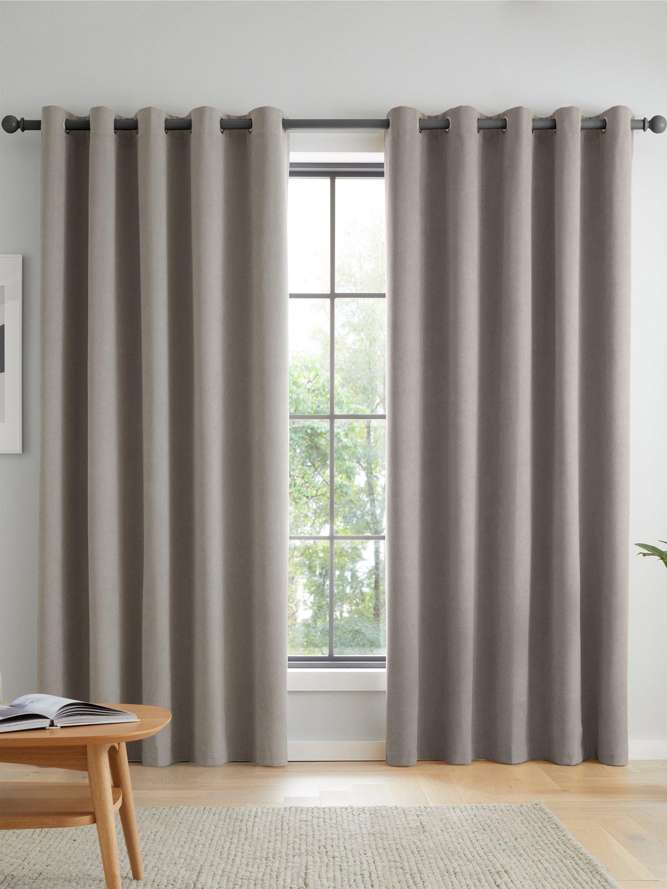 Catherine Lansfield Wilson Velvet Thermal Blackout Eyelet Curtains