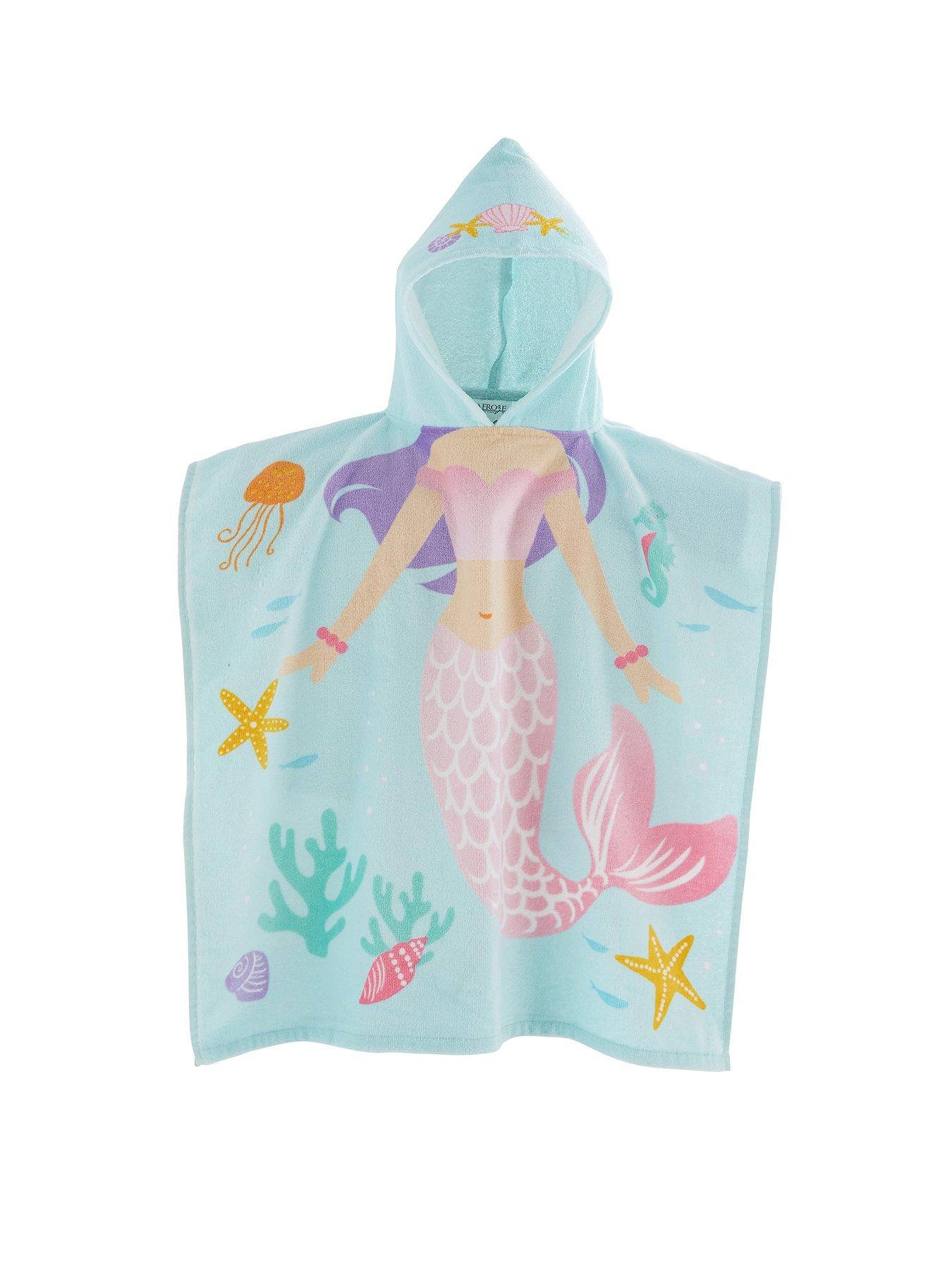 catherine-lansfield-mermaid-hooded-poncho-towelfront