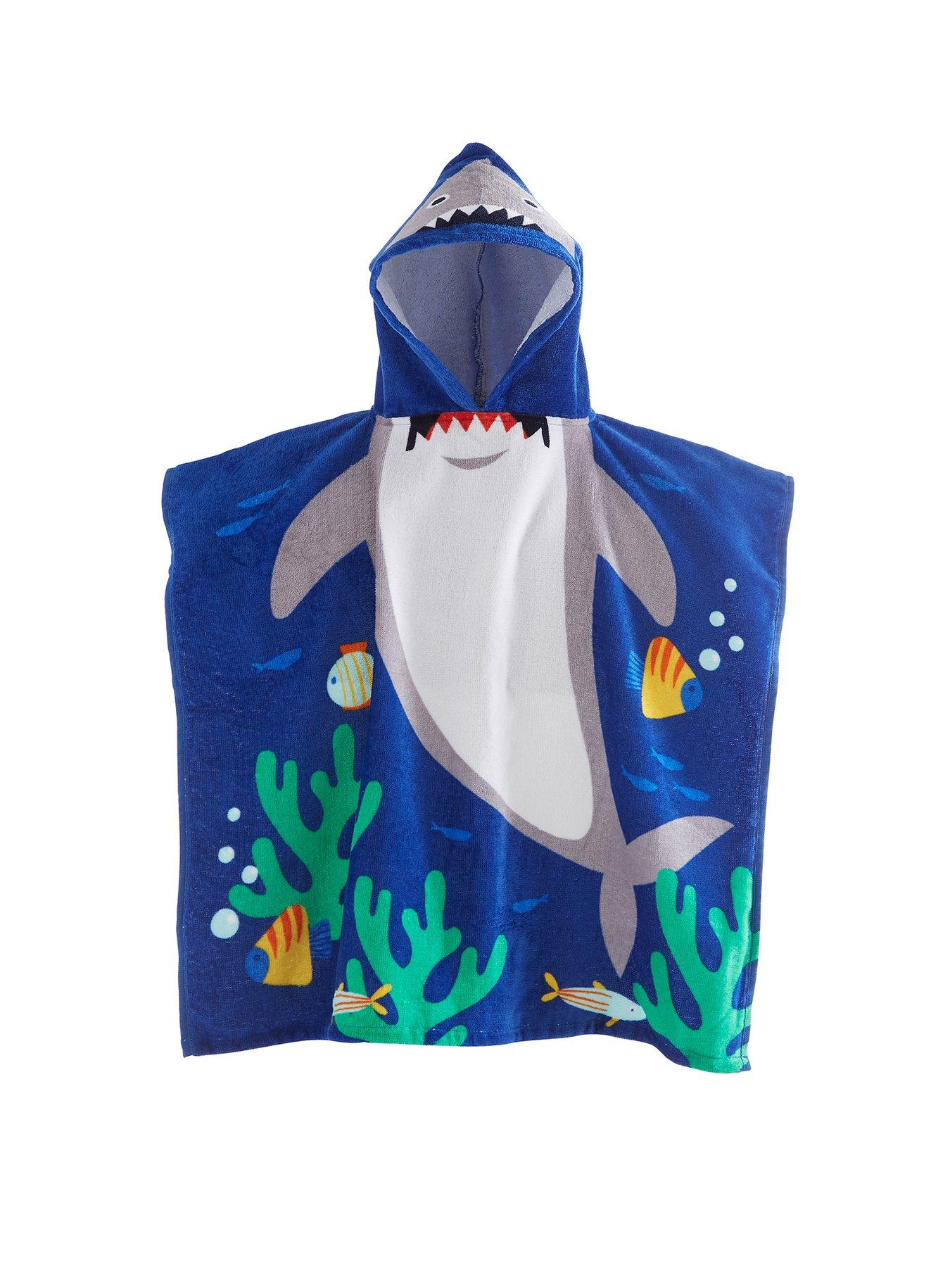 Image of Catherine Lansfield Shark Hooded Poncho Towel