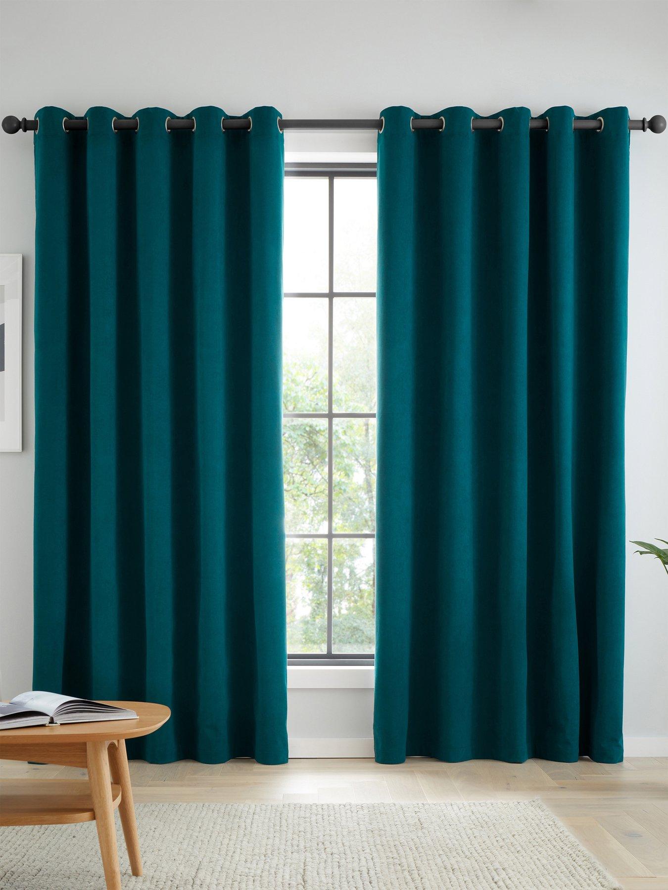 catherine-lansfield-wilson-velvet-thermal-blackout-eyelet-curtains