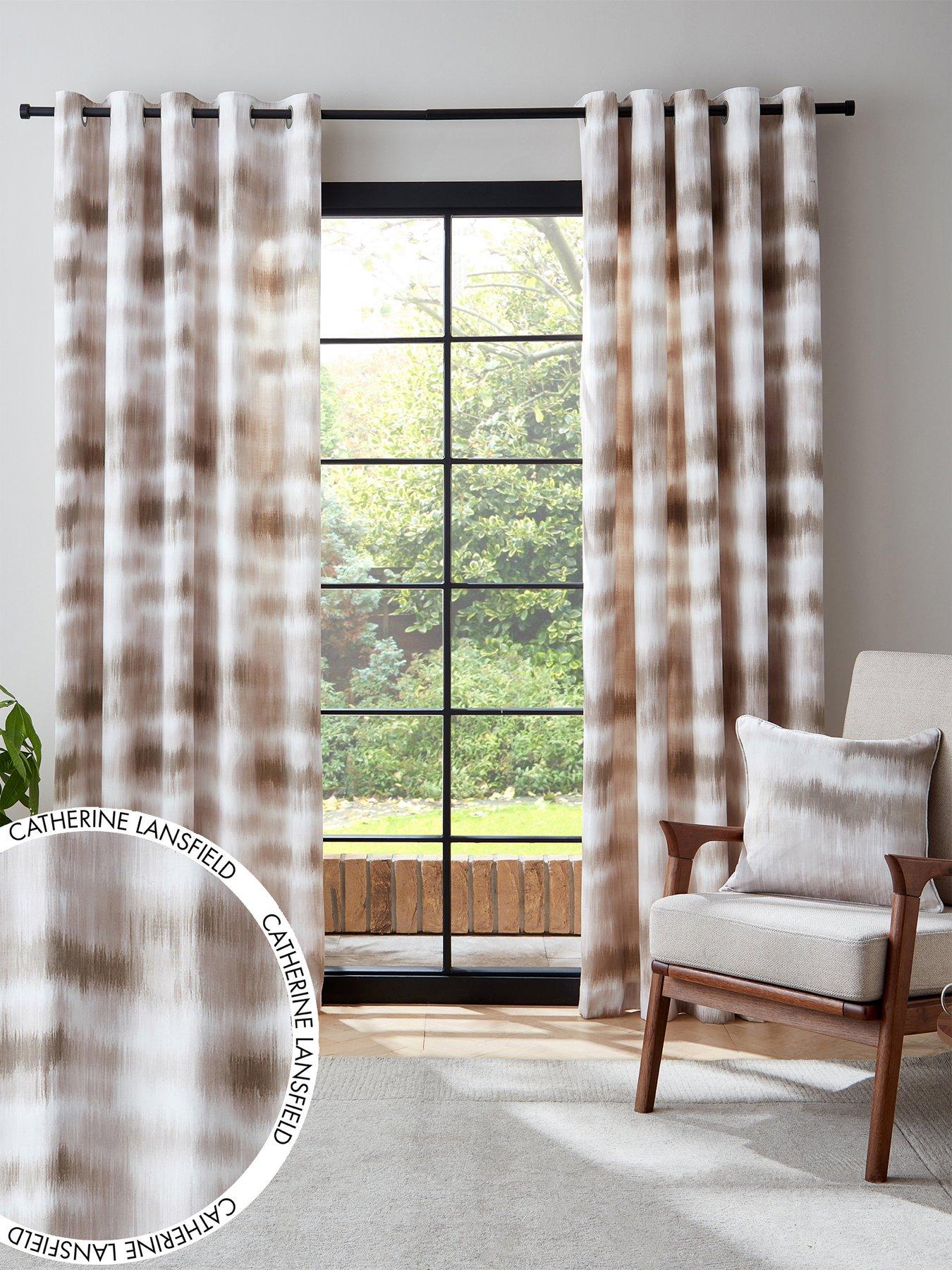 undefined Ombre Texture Thermal Eyelet Curtains - Natural