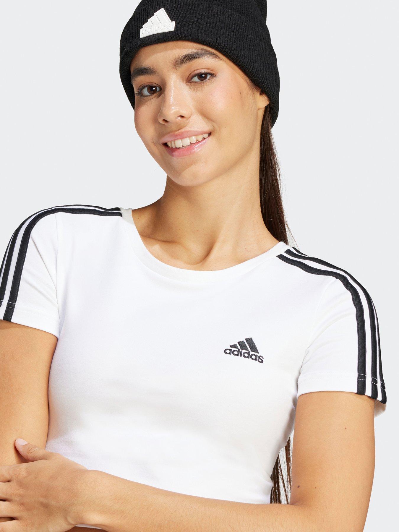 adidas-sportswear-womens-3-stripe-baby-t-shirt-whiteoutfit