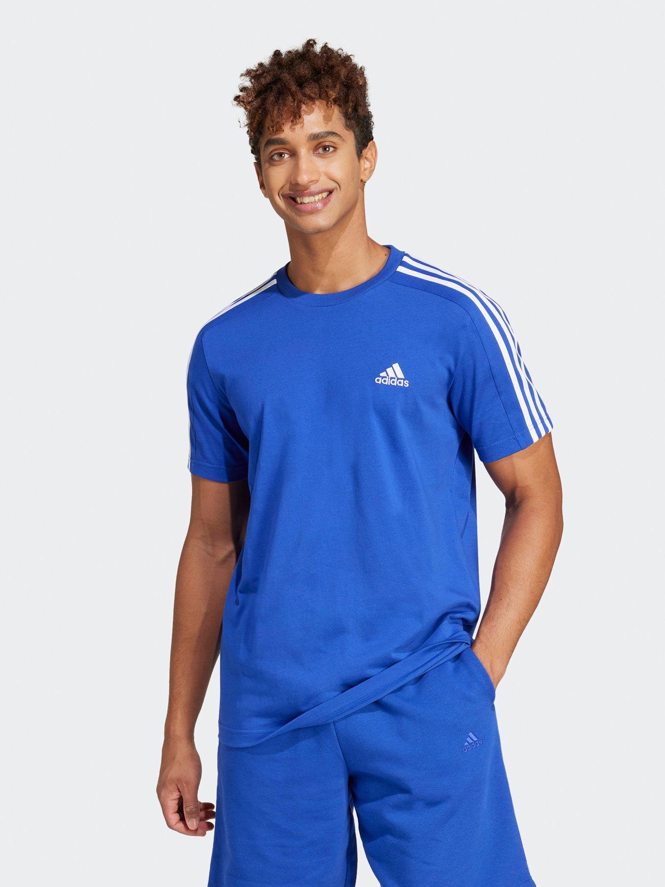 adidas-sportswear-mens-essentials-3-stripe-short-sleeve-t-shirt-blue