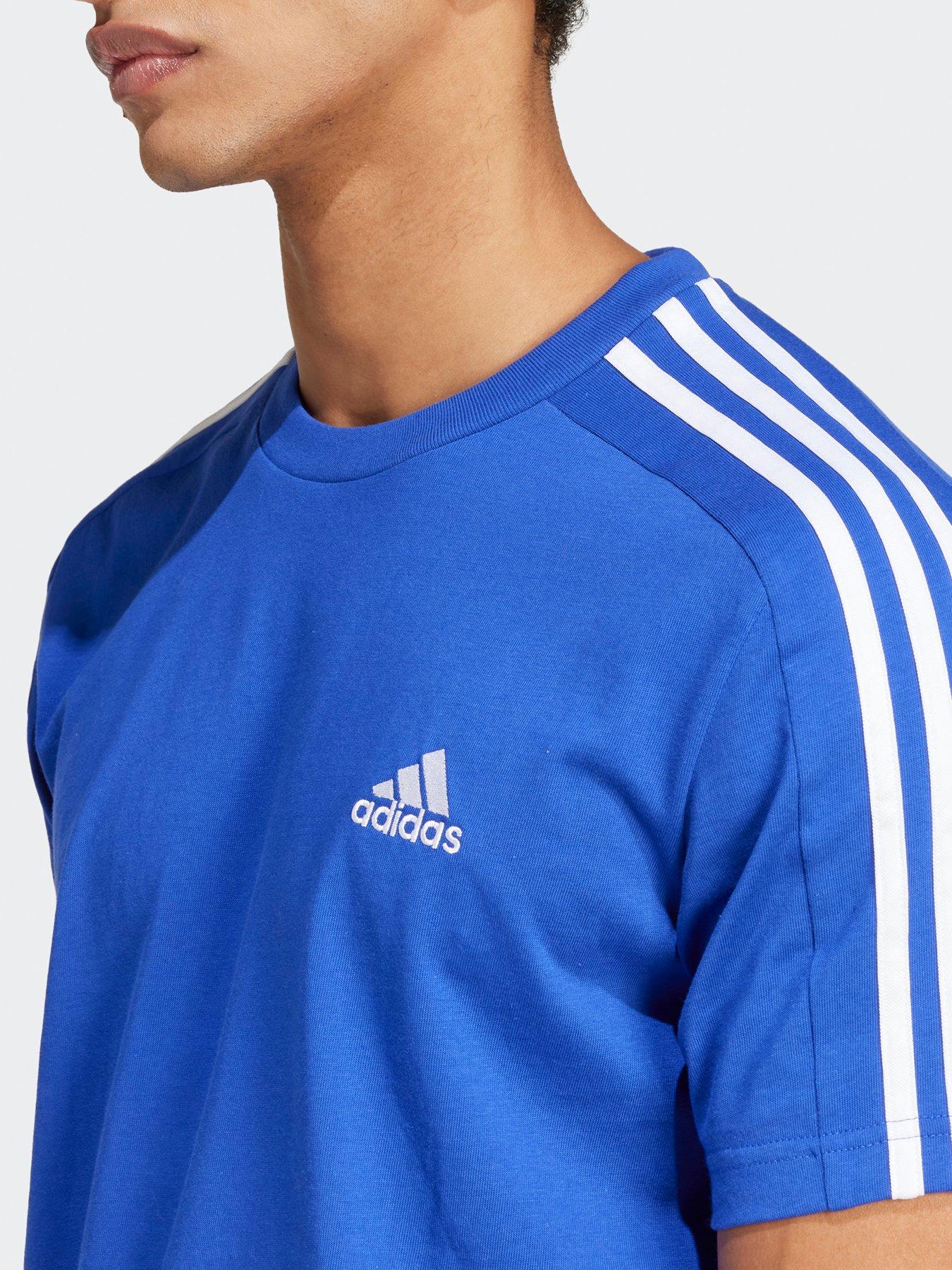 adidas-sportswear-mens-essentials-3-stripe-short-sleeve-t-shirt-blueoutfit