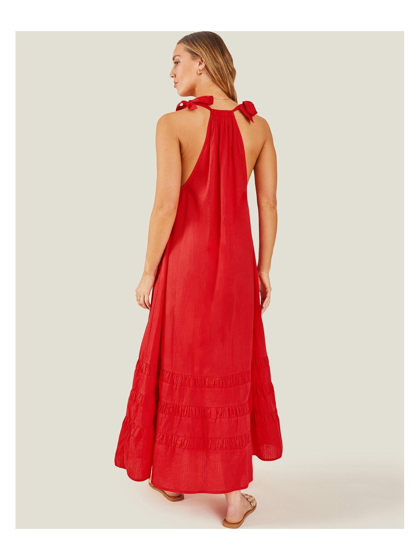 accessorize-ruched-hem-maxi-dress-redstillFront