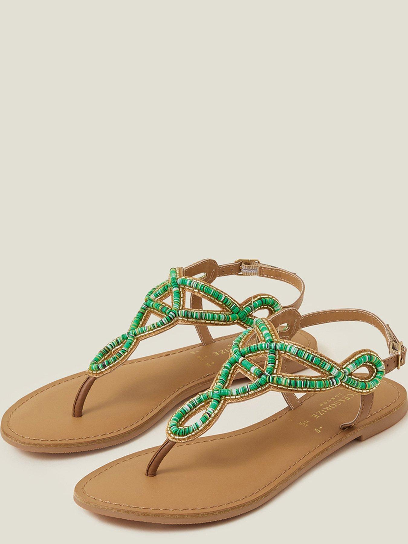 accessorize-beaded-cut-out-sandals-greenstillFront