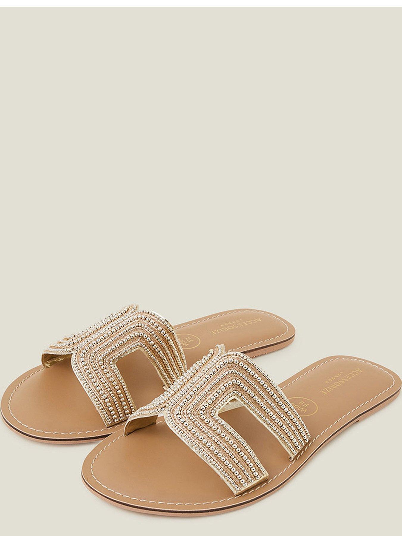 accessorize-bella-beaded-wide-fit-sandals-goldstillFront