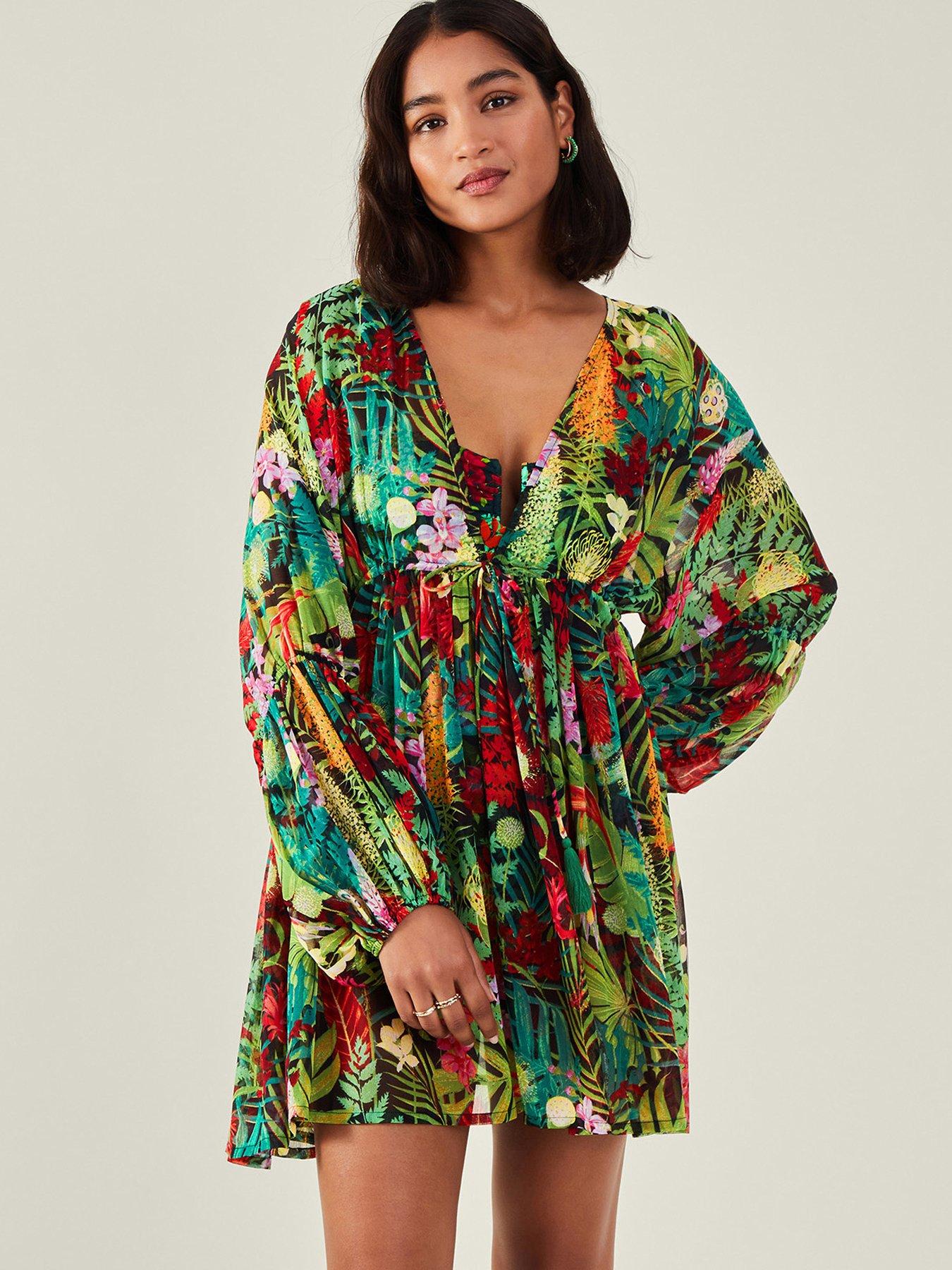 accessorize-jungle-long-sleeve-mini-dress-green