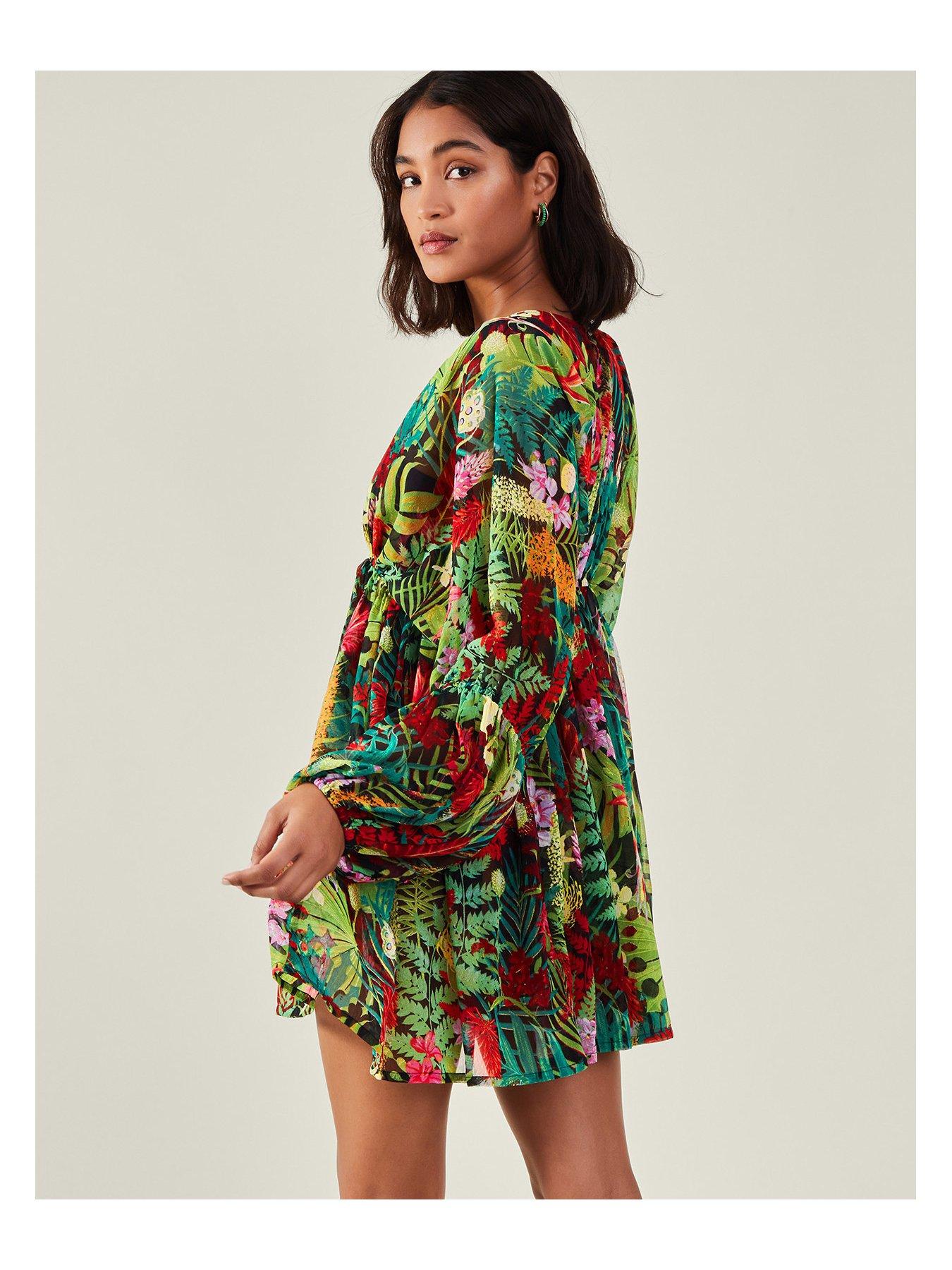 accessorize-jungle-long-sleeve-mini-dress-greenstillFront