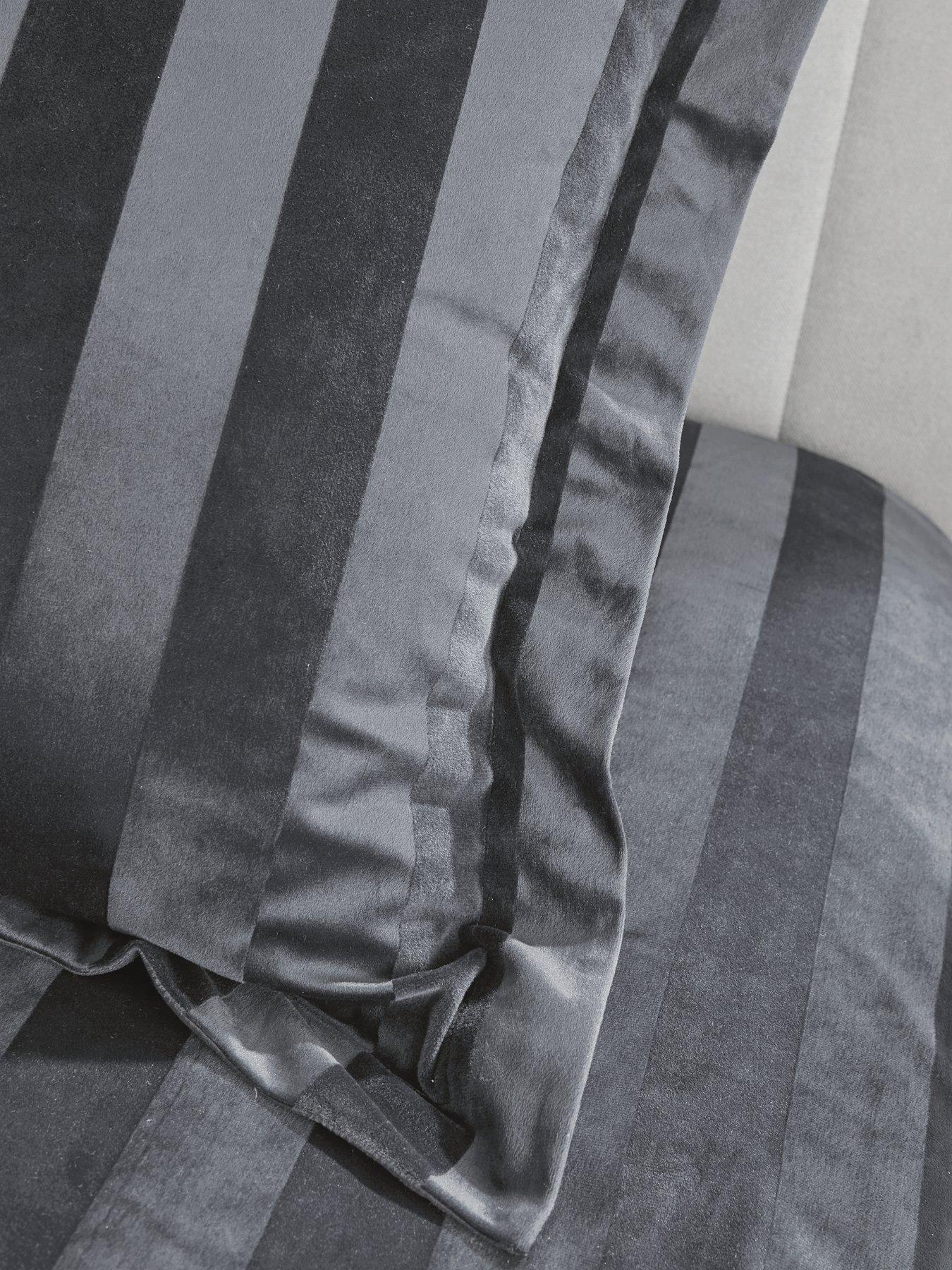 Image 6 of 6 of The Very Collection Luxe Velvet Stripe Duvet Cover Set - Silver