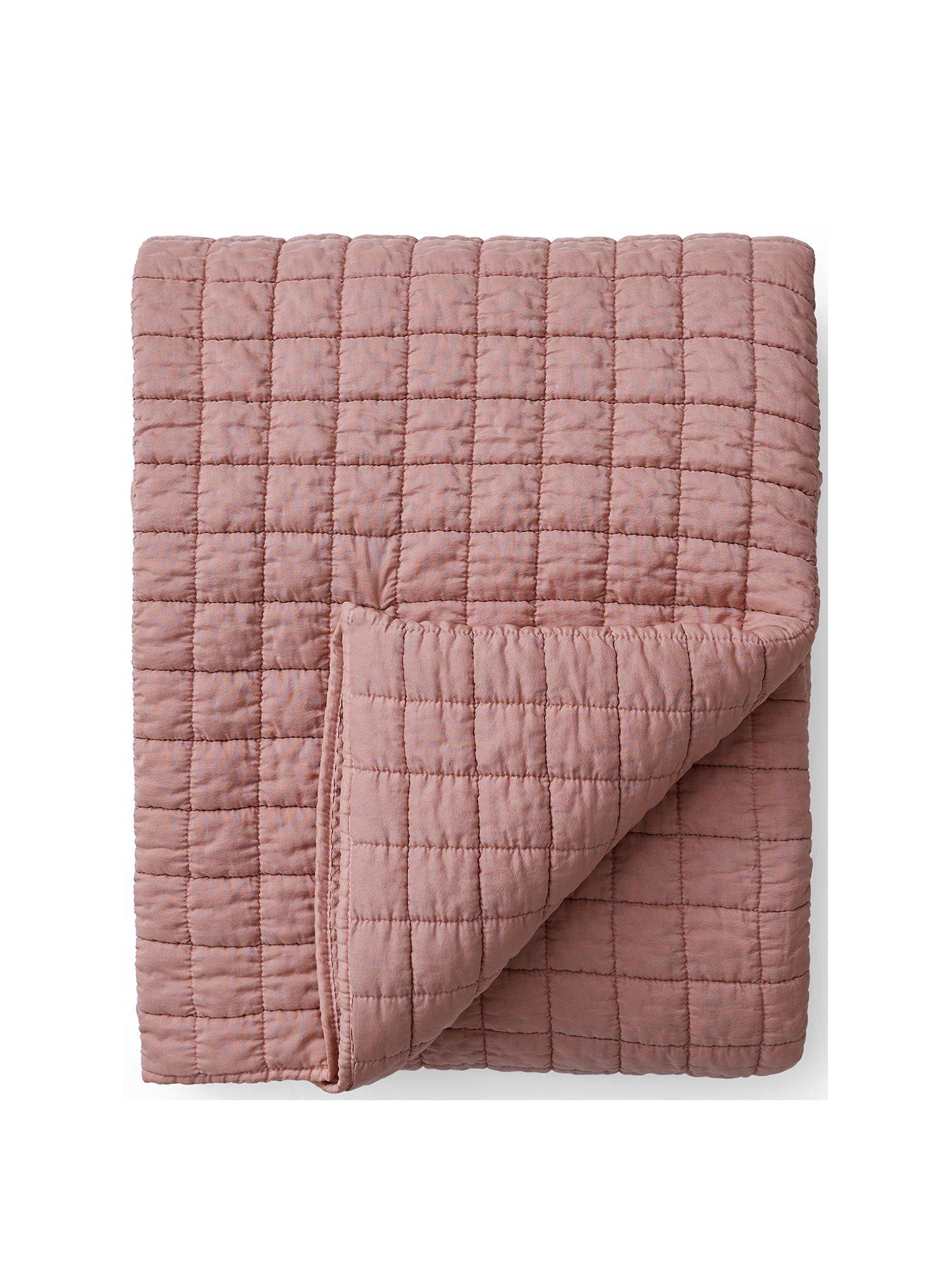 Image 2 of 4 of The Very Collection Washed Quilted Microfibre Bedspread Throw - Pink