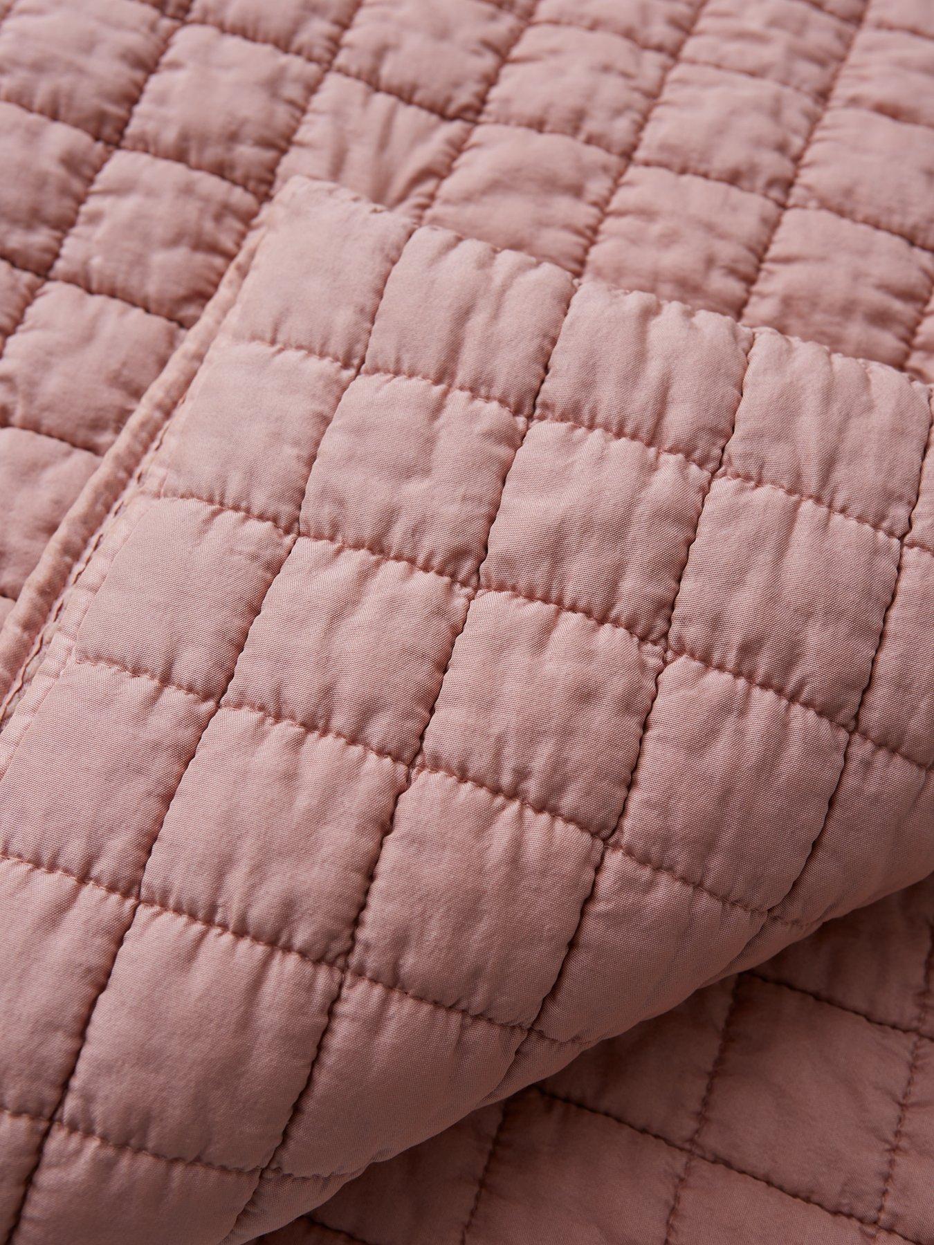 Image 3 of 4 of The Very Collection Washed Quilted Microfibre Bedspread Throw - Pink
