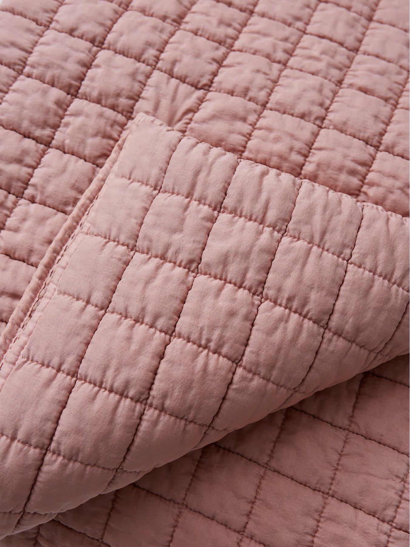 Image 4 of 4 of The Very Collection Washed Quilted Microfibre Bedspread Throw - Pink