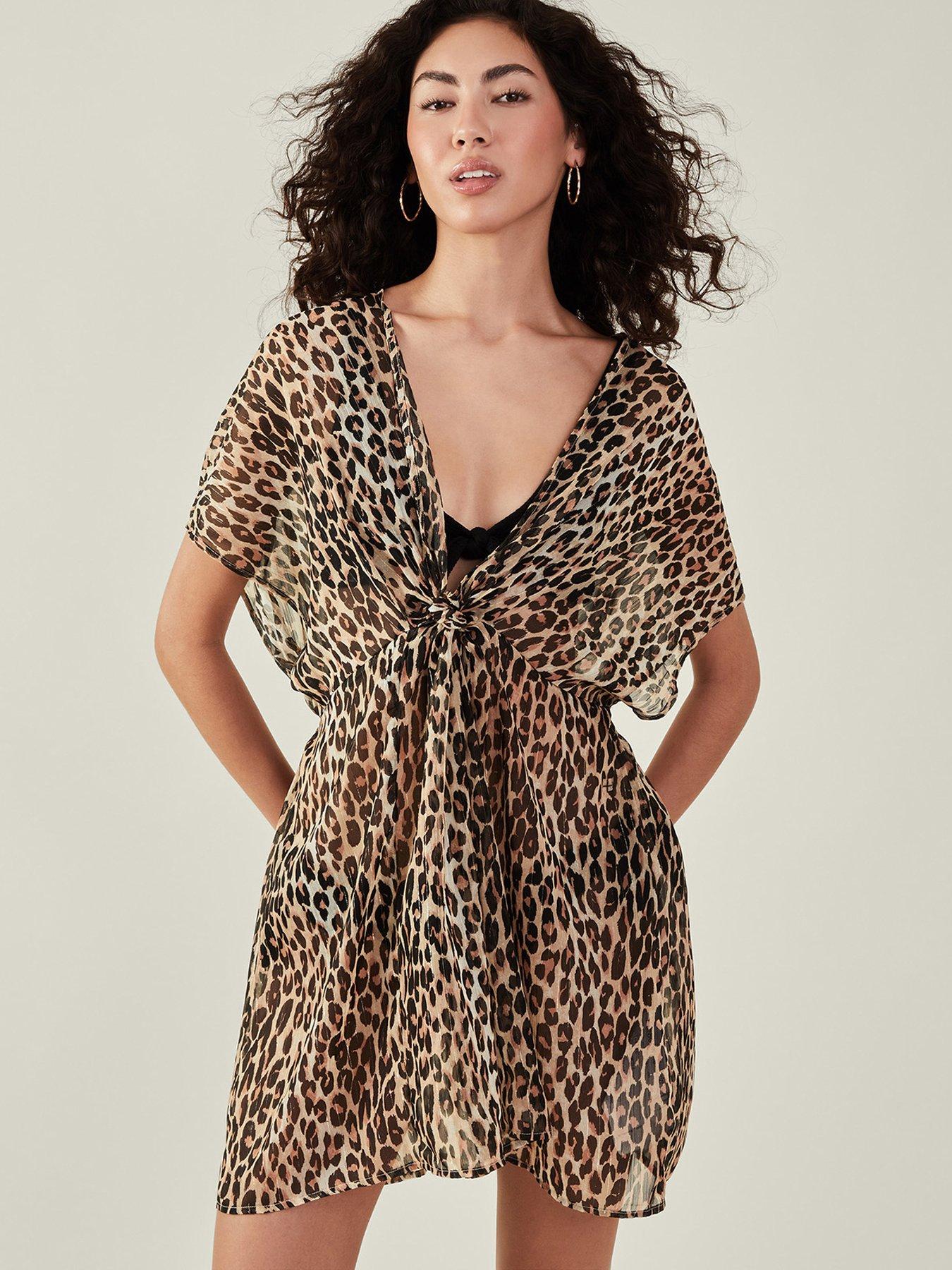 Image 1 of 3 of Accessorize Leopard Kaftan