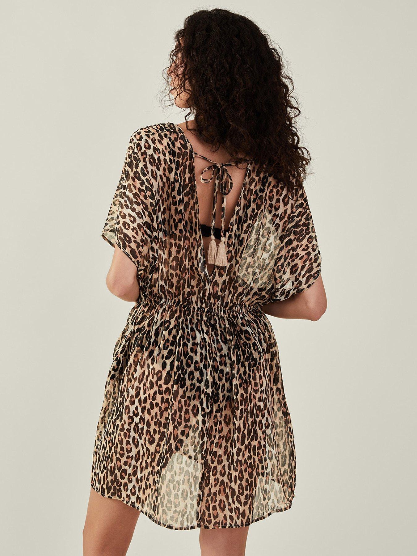 Image 2 of 3 of Accessorize Leopard Kaftan