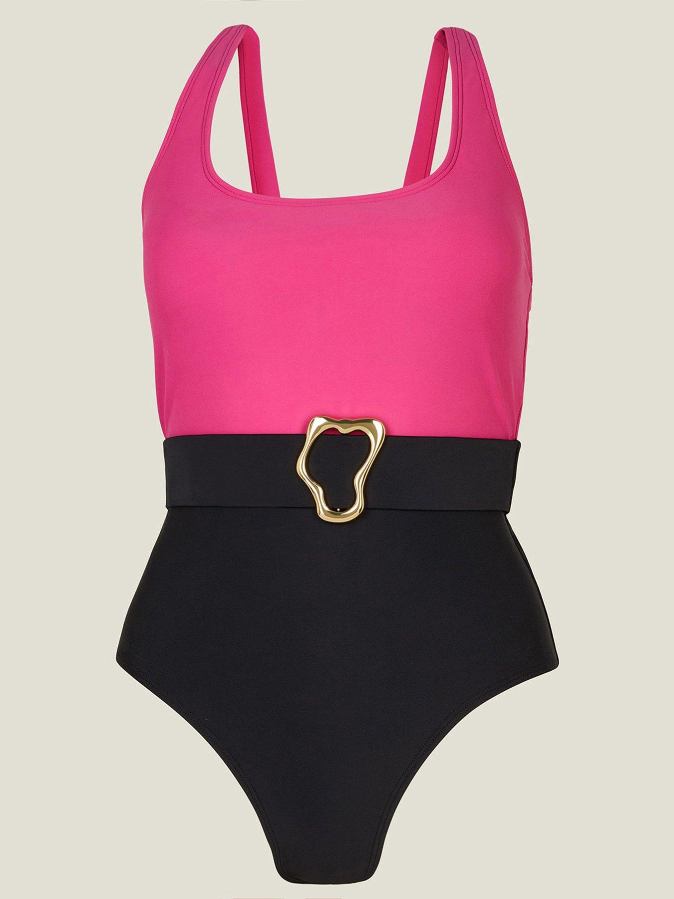 accessorize-colour-block-belt-swimsuit-pinkback