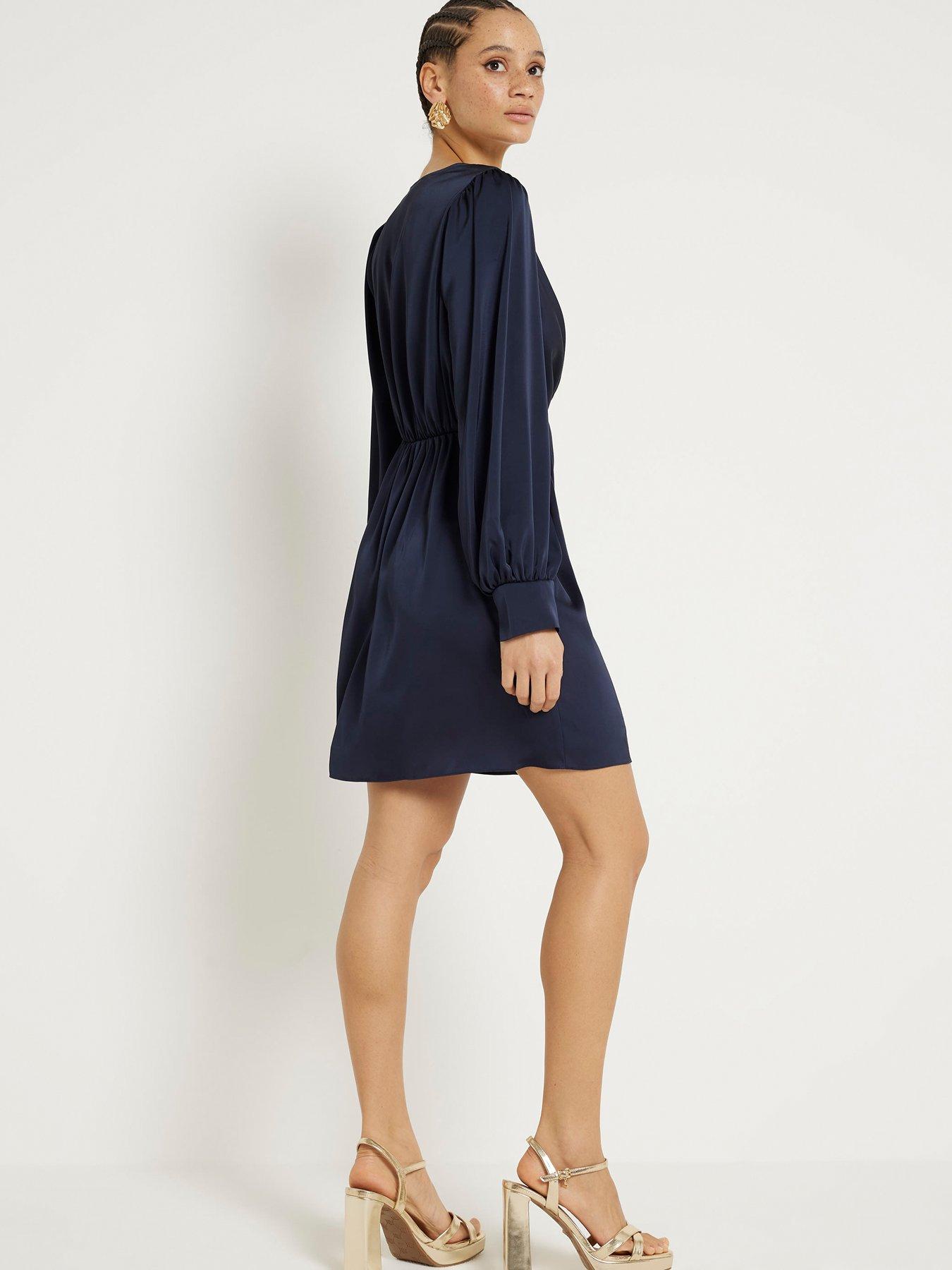 river-island-v-neck-twist-front-shirt-dress-navystillFront