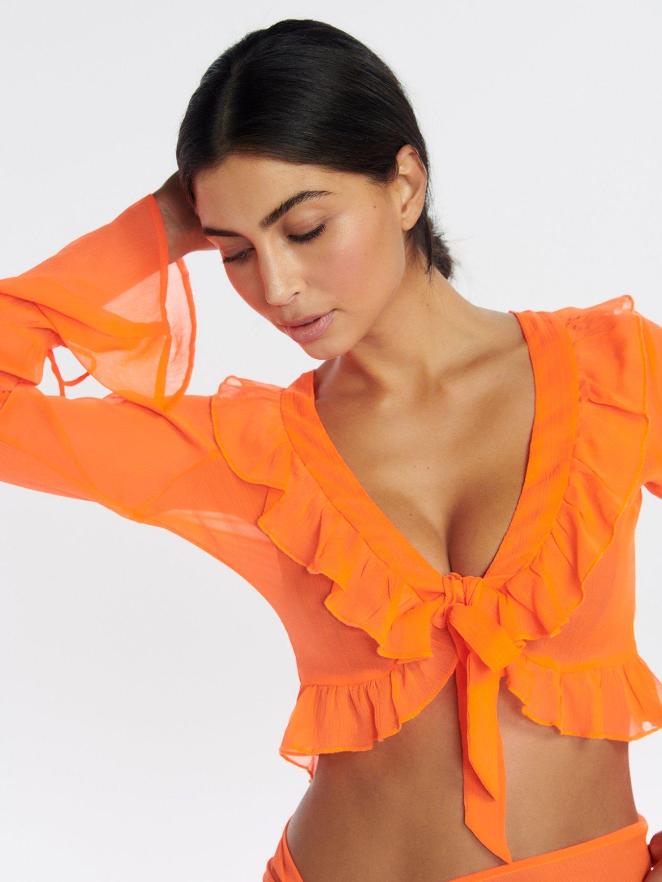 boux-avenue-boux-avenue-ruffle-chiffon-top-orangeoutfit