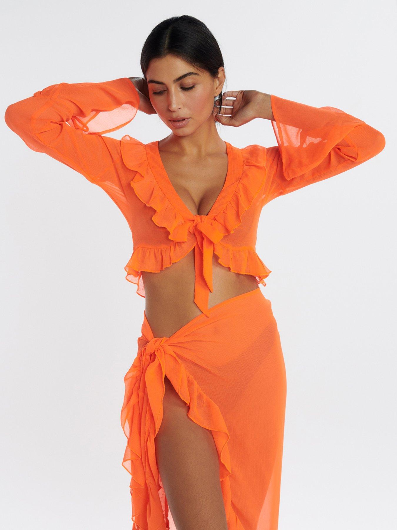 boux-avenue-boux-avenue-ruffle-chiffon-top-orangedetail