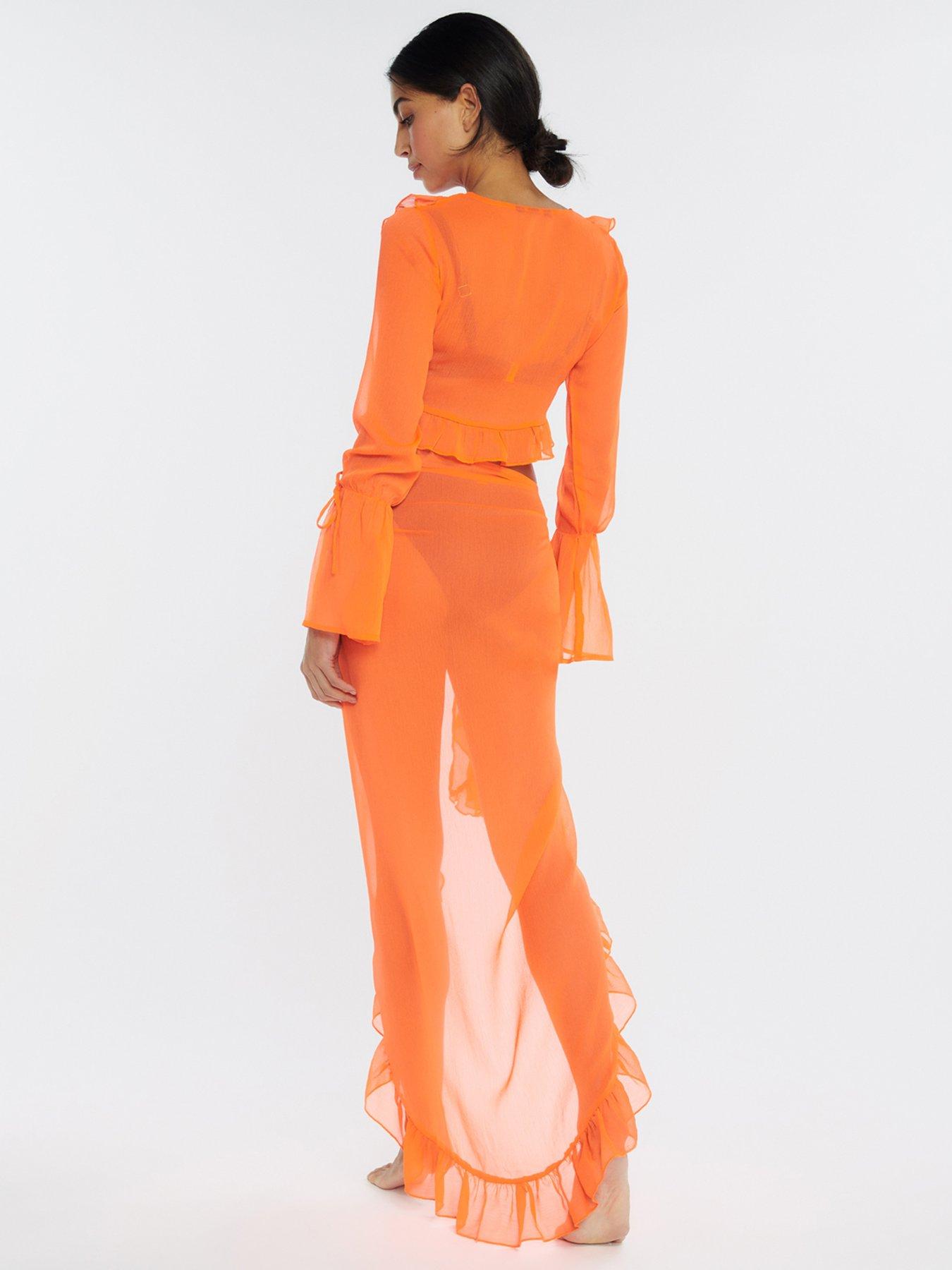 boux-avenue-boux-avenue-ruffle-chiffon-tie-side-skirt-orangestillFront