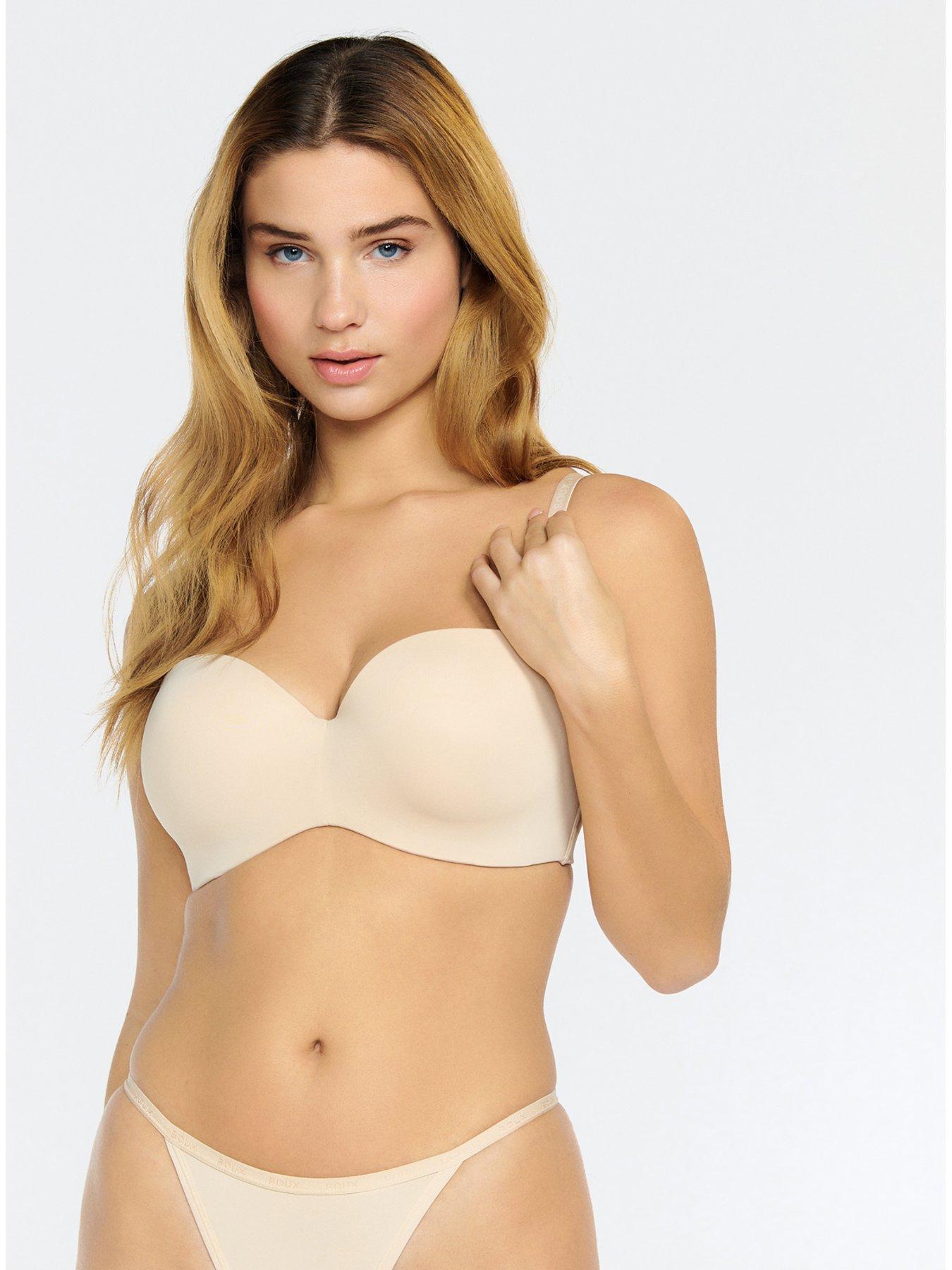 New Look Tan Bow Front Strapless Bra